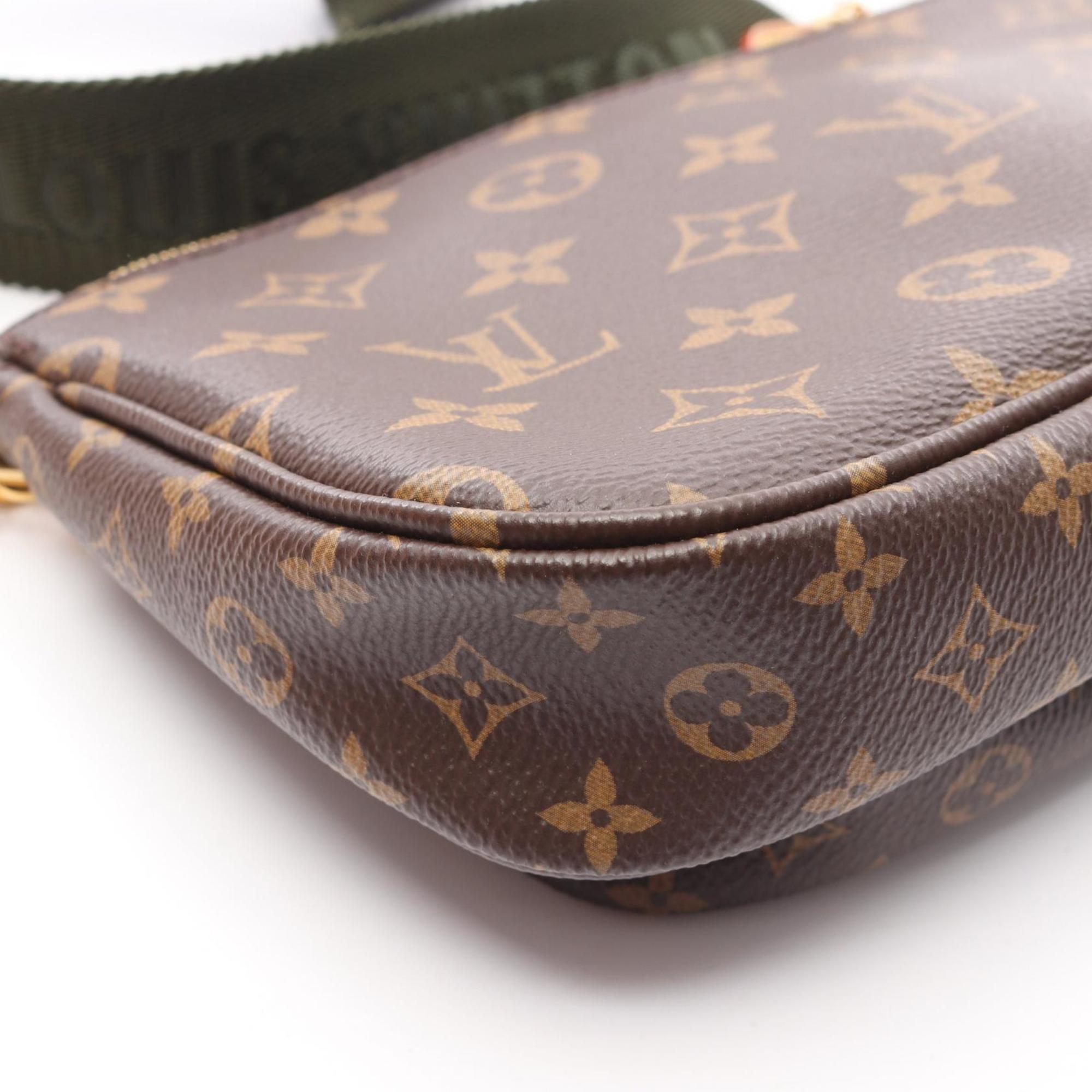 Louis Vuitton Monogram Brown Khaki Coated Canvas Leather Shoulder Bag