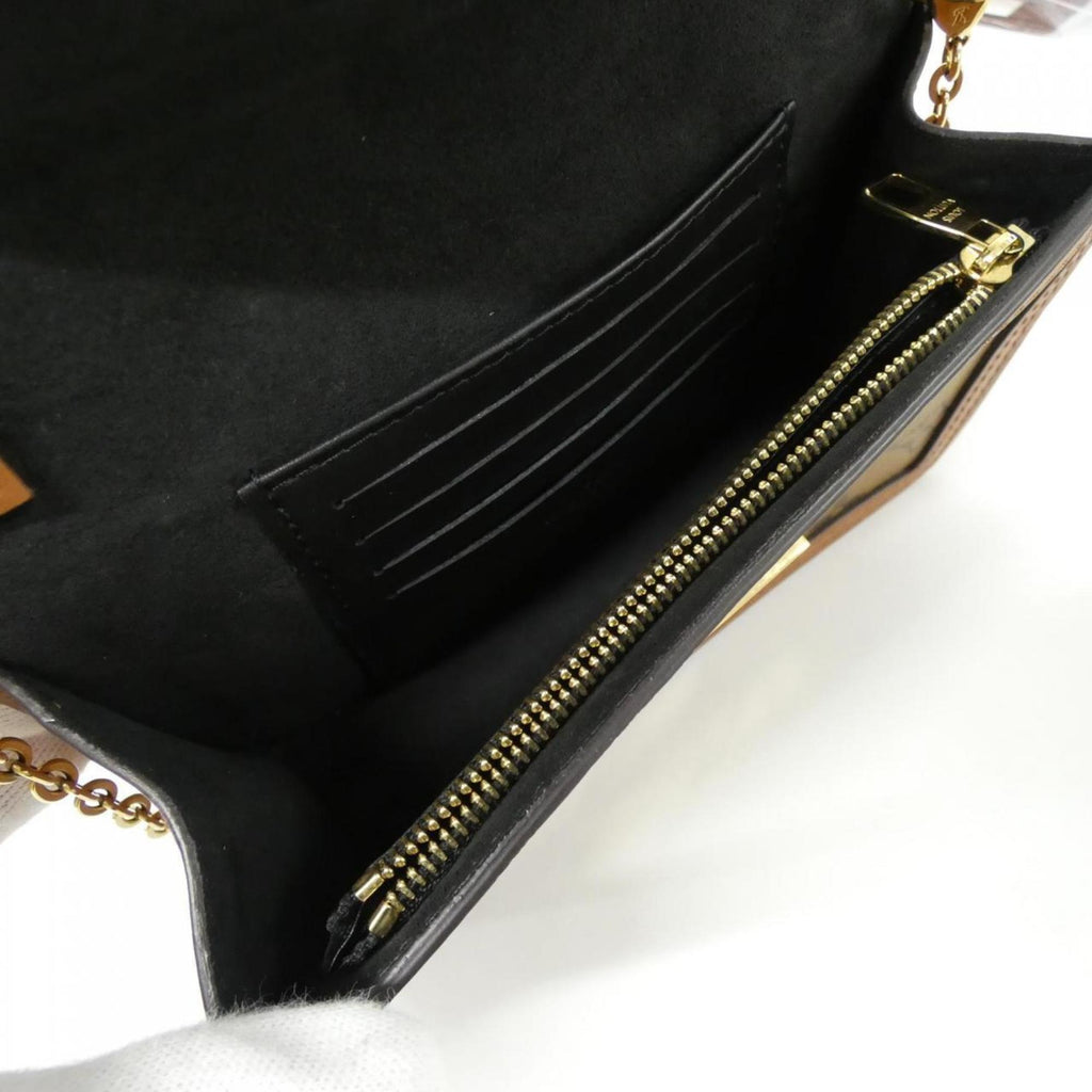 Louis Vuitton Marron Coated Canvas Chain/Shoulder Wallet