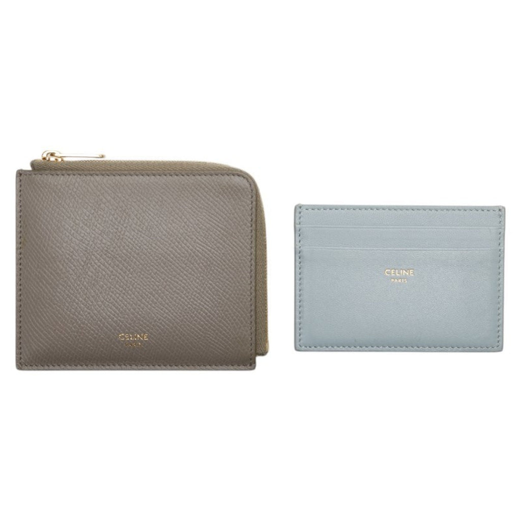 Celine Gray Leather Coin Purse/Coin Case