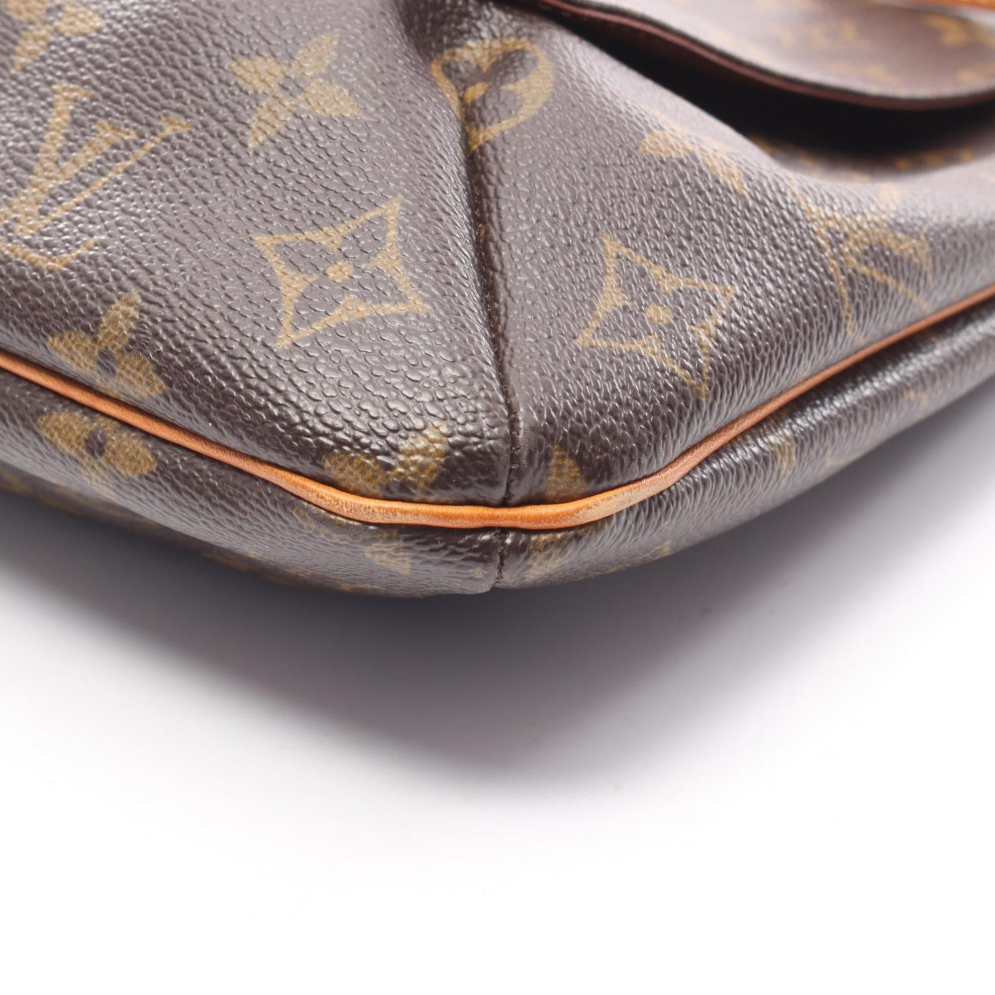 Louis Vuitton Brown Coated Canvas Leather Handbag Shoulder Bag