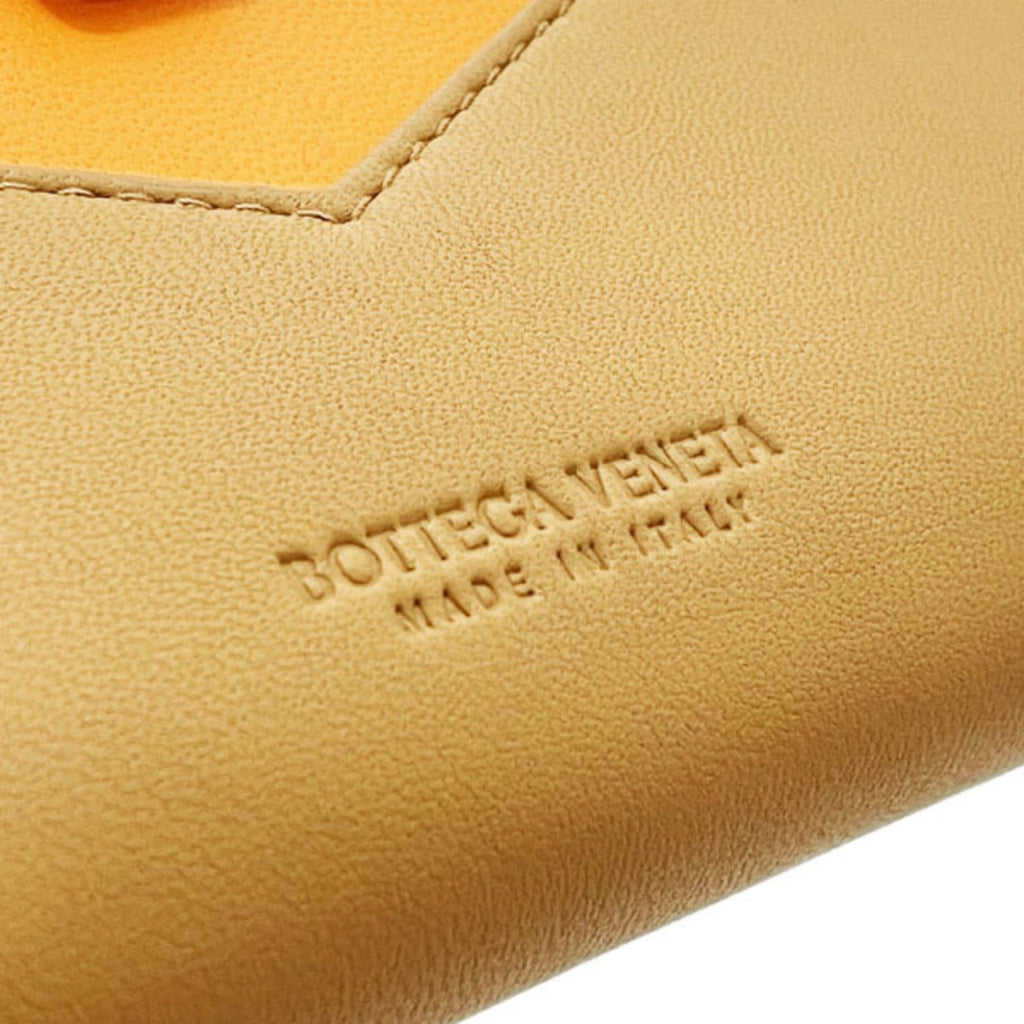 Bottega Veneta Light Brown Orange Leather Wallet (Bi-Fold)