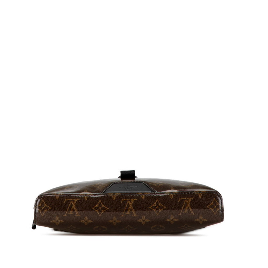 Louis Vuitton Black Brown Vinyl Leather Shoulder Bag