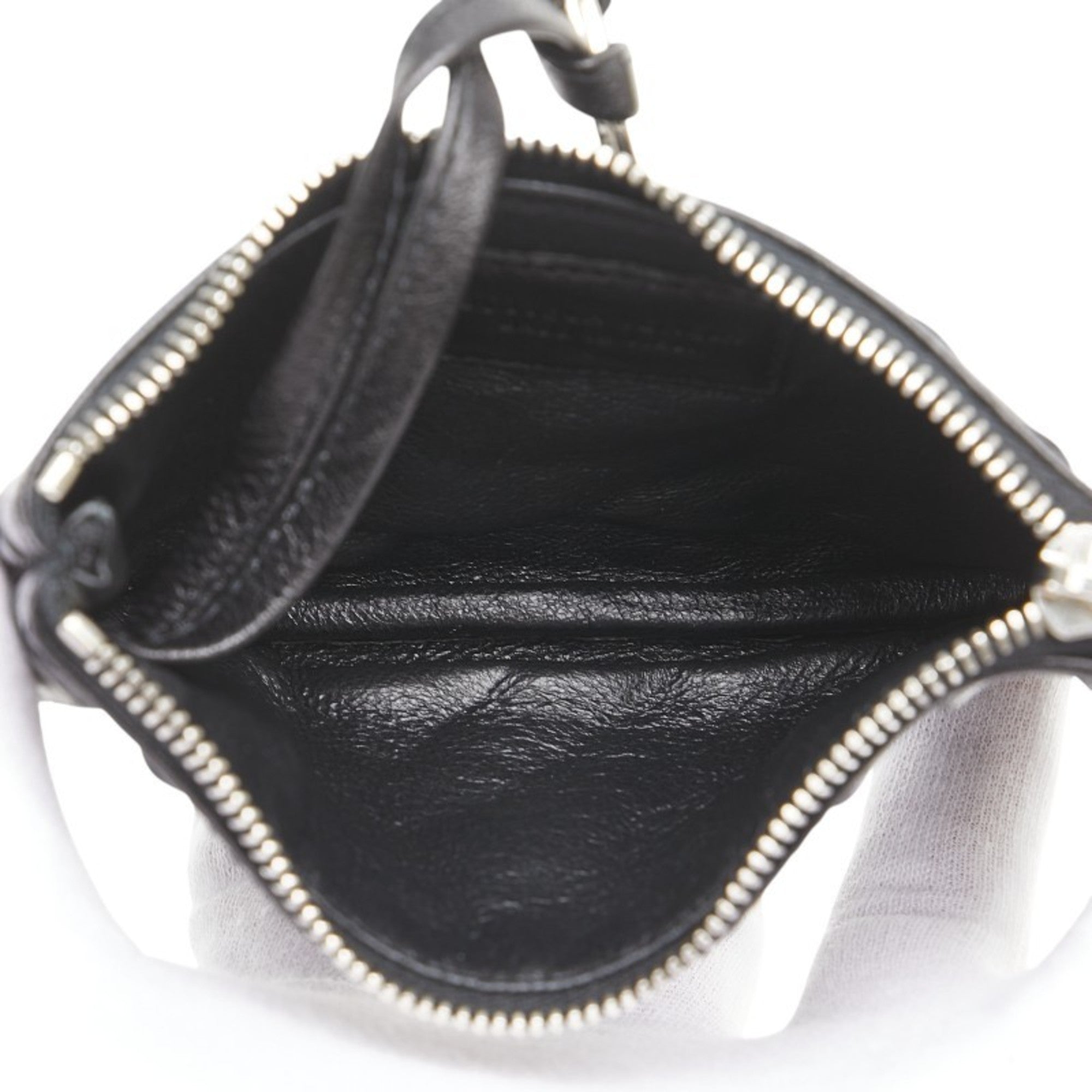 Bottega Veneta Black Leather Coin Purse/Coin Case