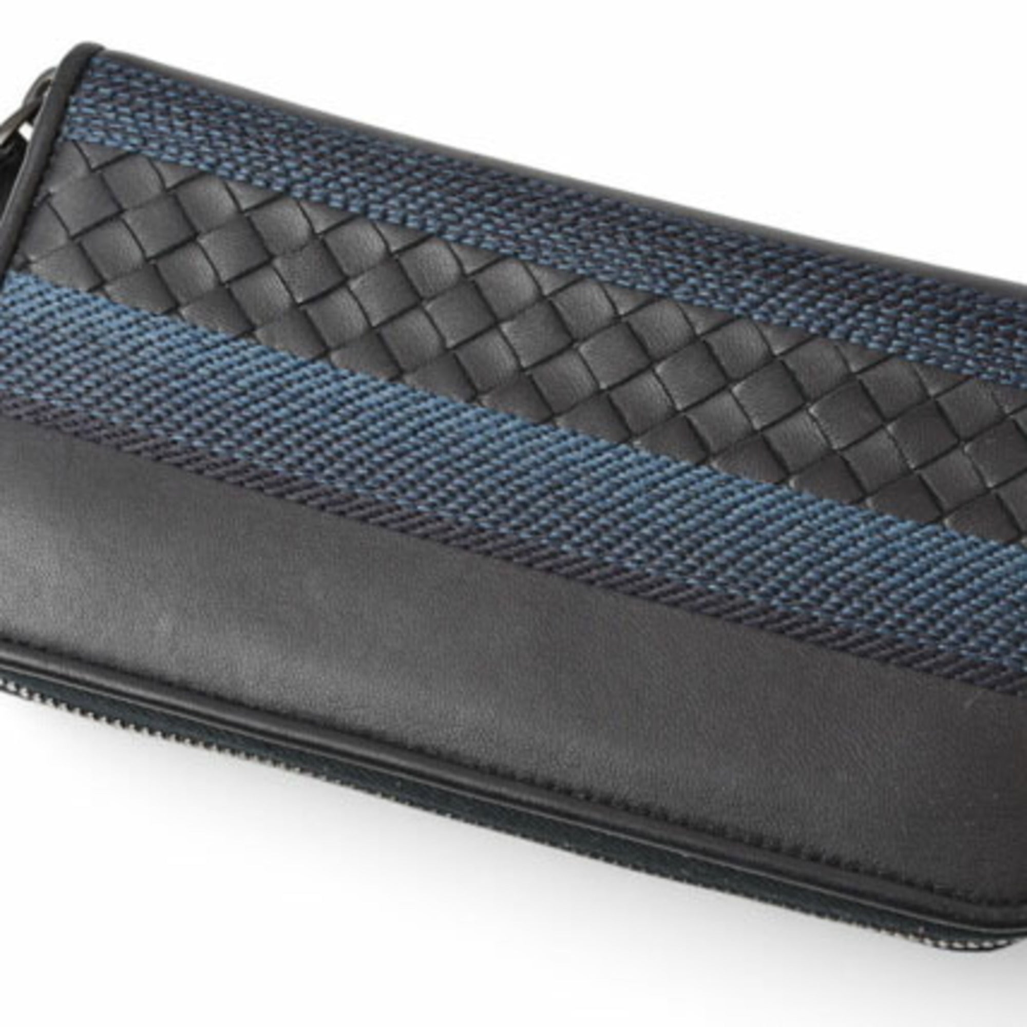 Bottega Veneta Navy Leather Long Wallet (Bi-Fold)