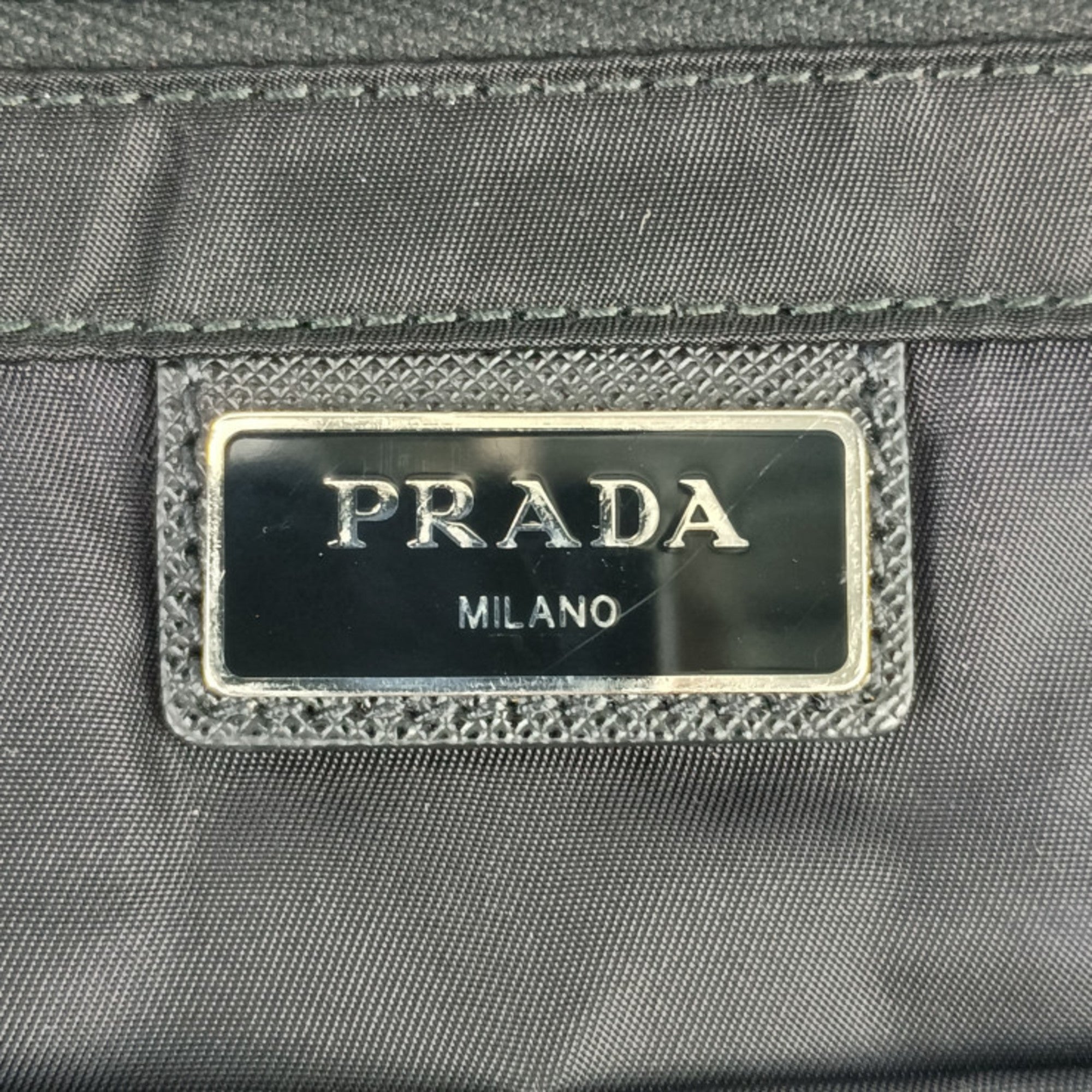 Prada Black Nylon Leather Messenger Bag Shoulder Bag