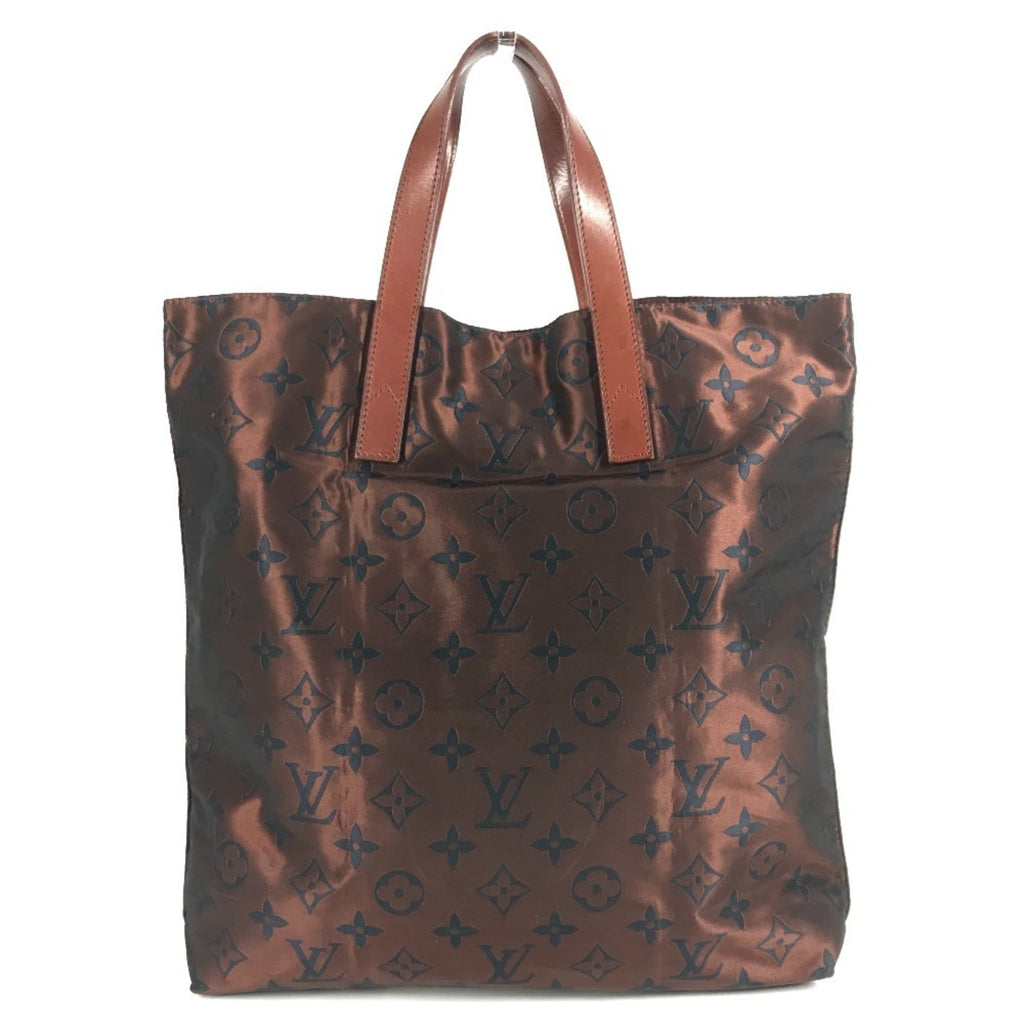 Louis Vuitton Brown Leather Nylon Shoulder Bag Tote Bag
