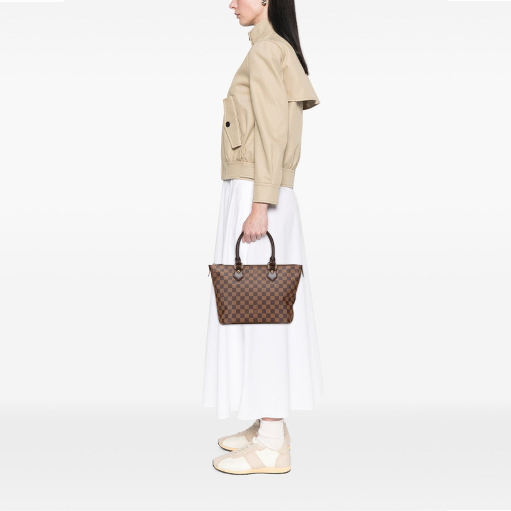 Louis Vuitton Damier Brown Pvc Leather Handbag Tote Bag