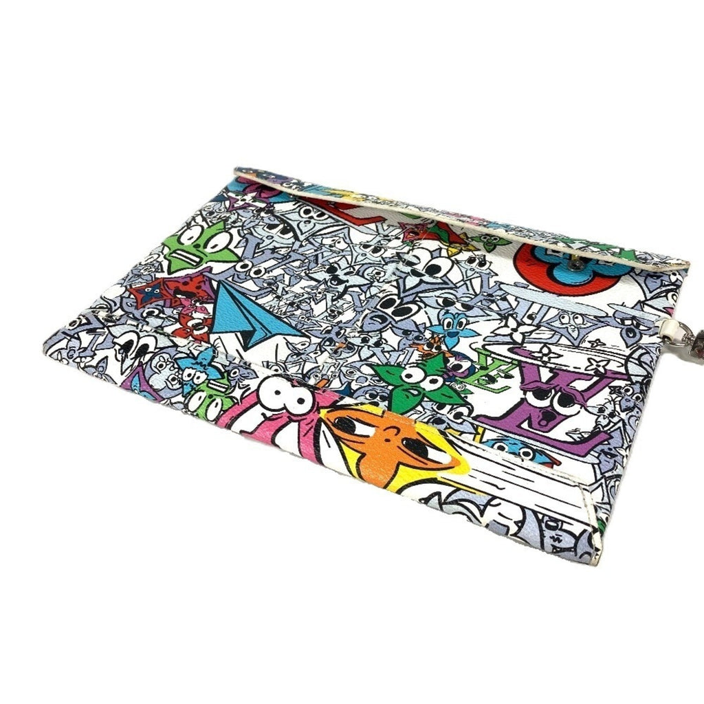 Louis Vuitton Multi-Color Canvas Leather Clutch Bag