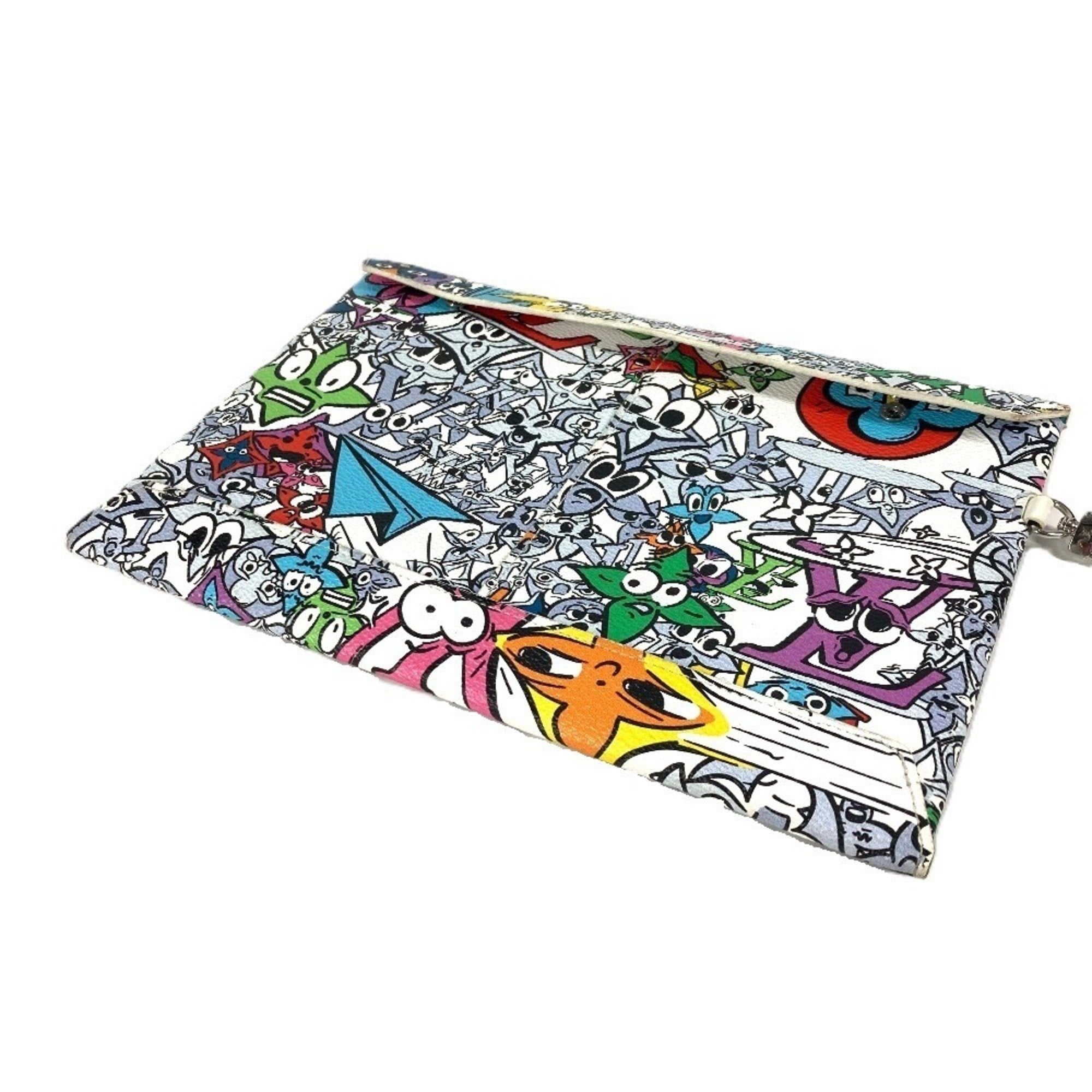 Louis Vuitton Multi-Color Canvas Leather Clutch Bag