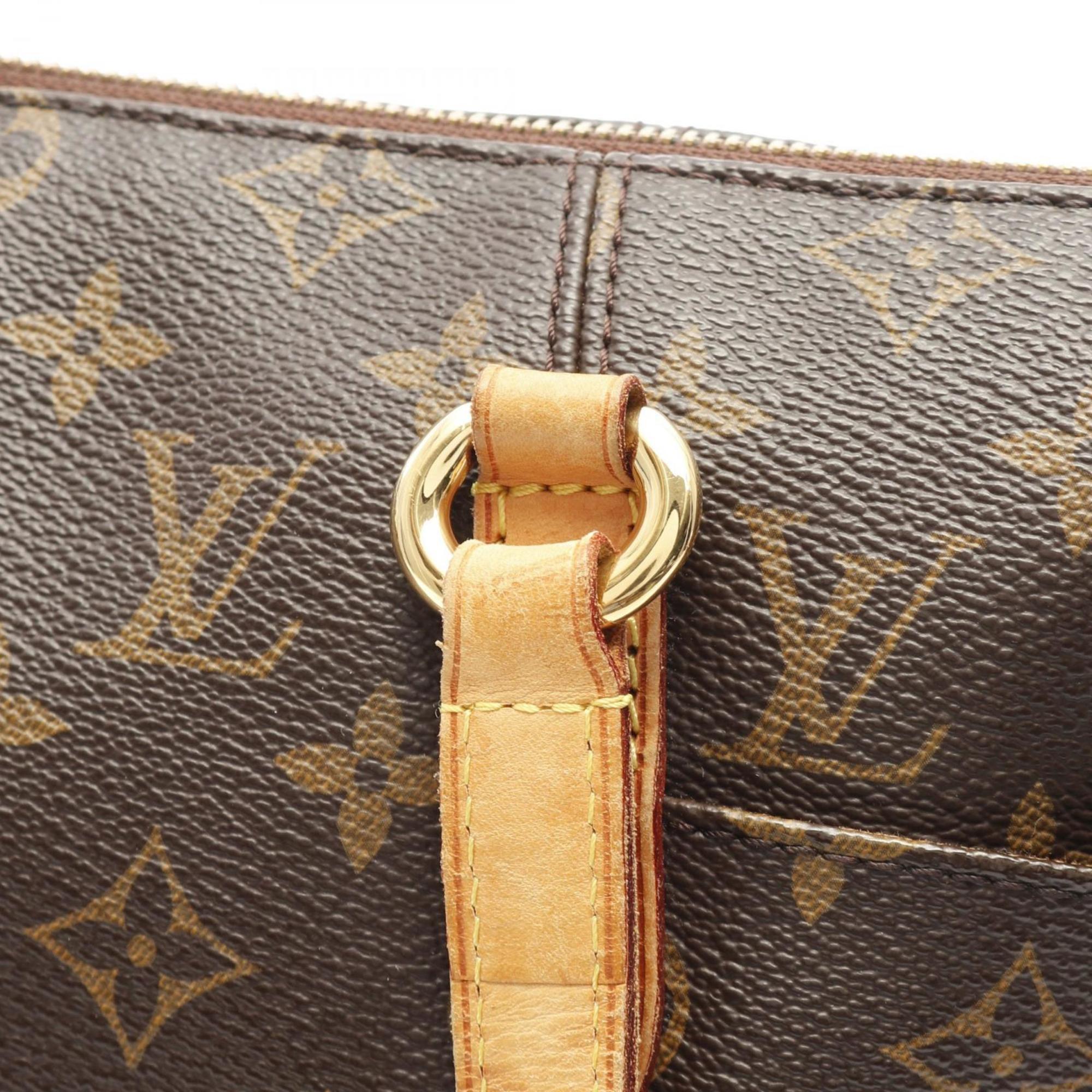 Louis Vuitton Brown Monogram Pvc Coated Canvas Leather Tote Bag
