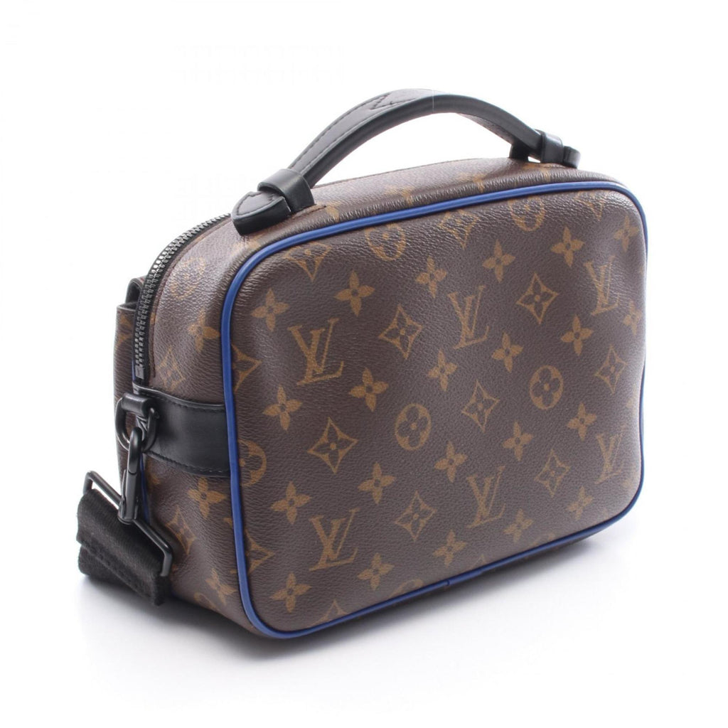 Louis Vuitton Blue Brown Monogram Macassar Coated Canvas Handbag