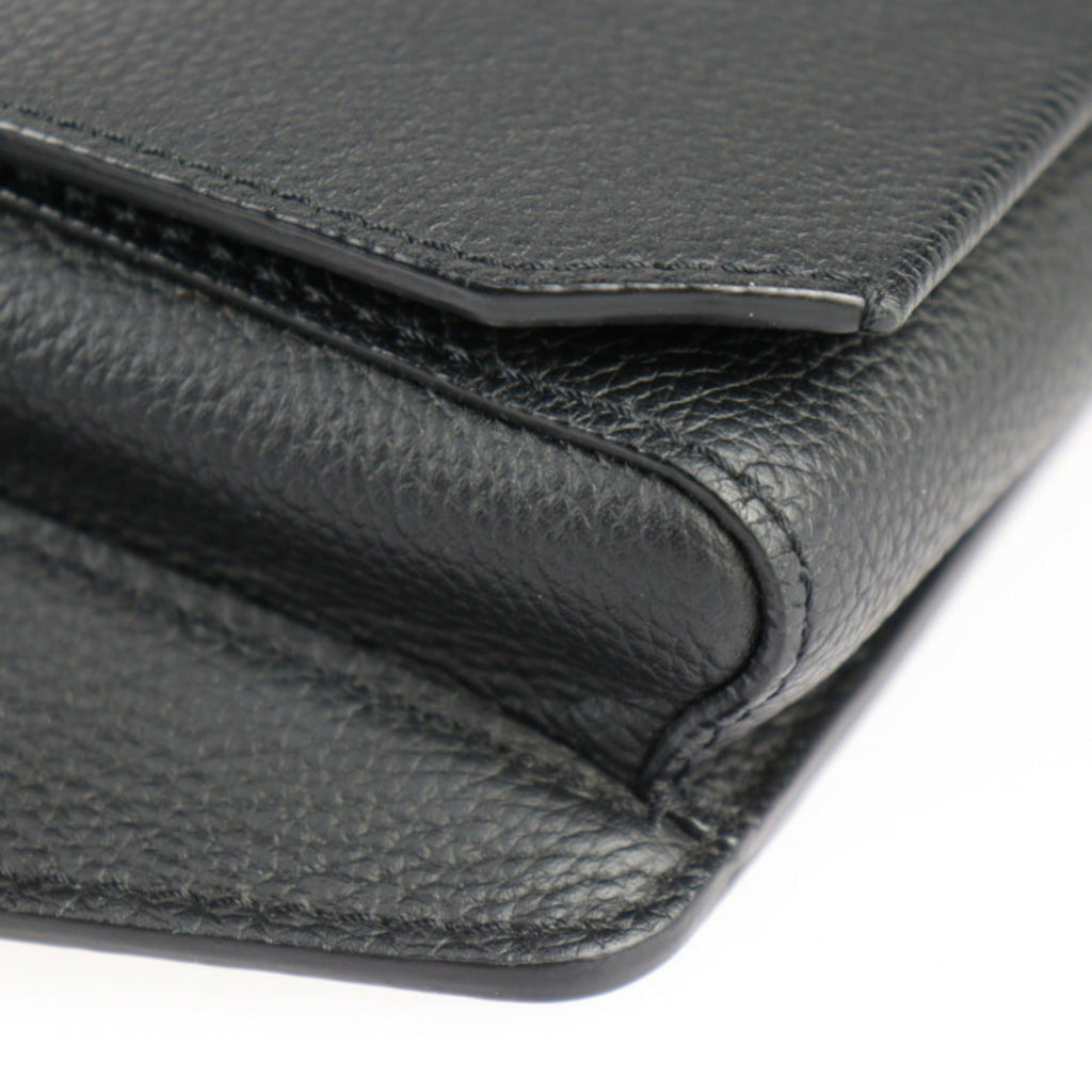 Louis Vuitton Black Noir Leather Pouch Sling Bag