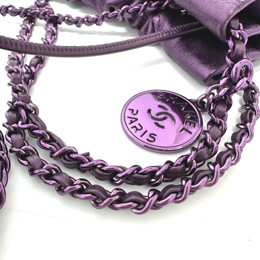 Chanel Purple Leather Shoulder Bag