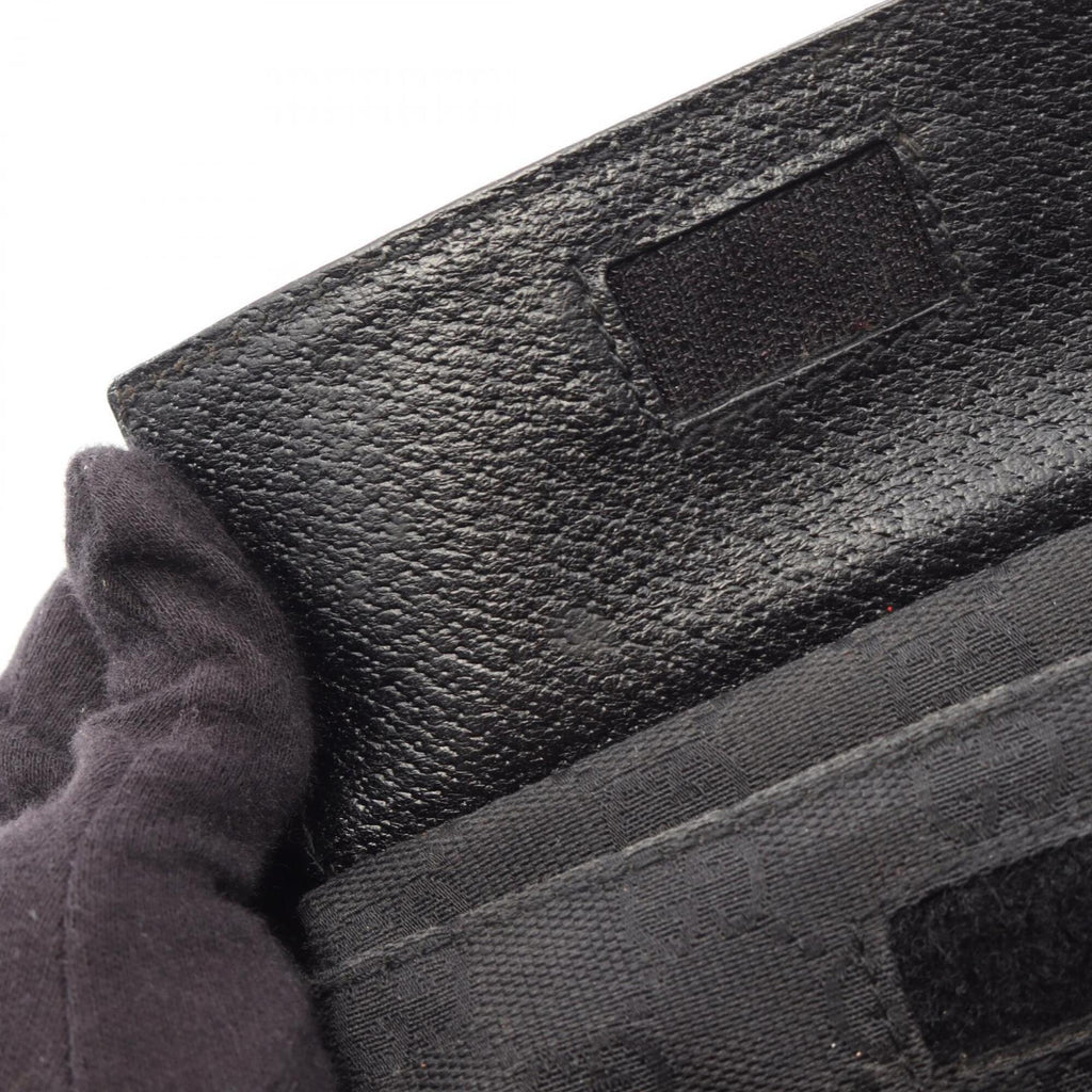 Gucci Black Canvas Leather Fanny Pack Handbag (Pre-Owned)