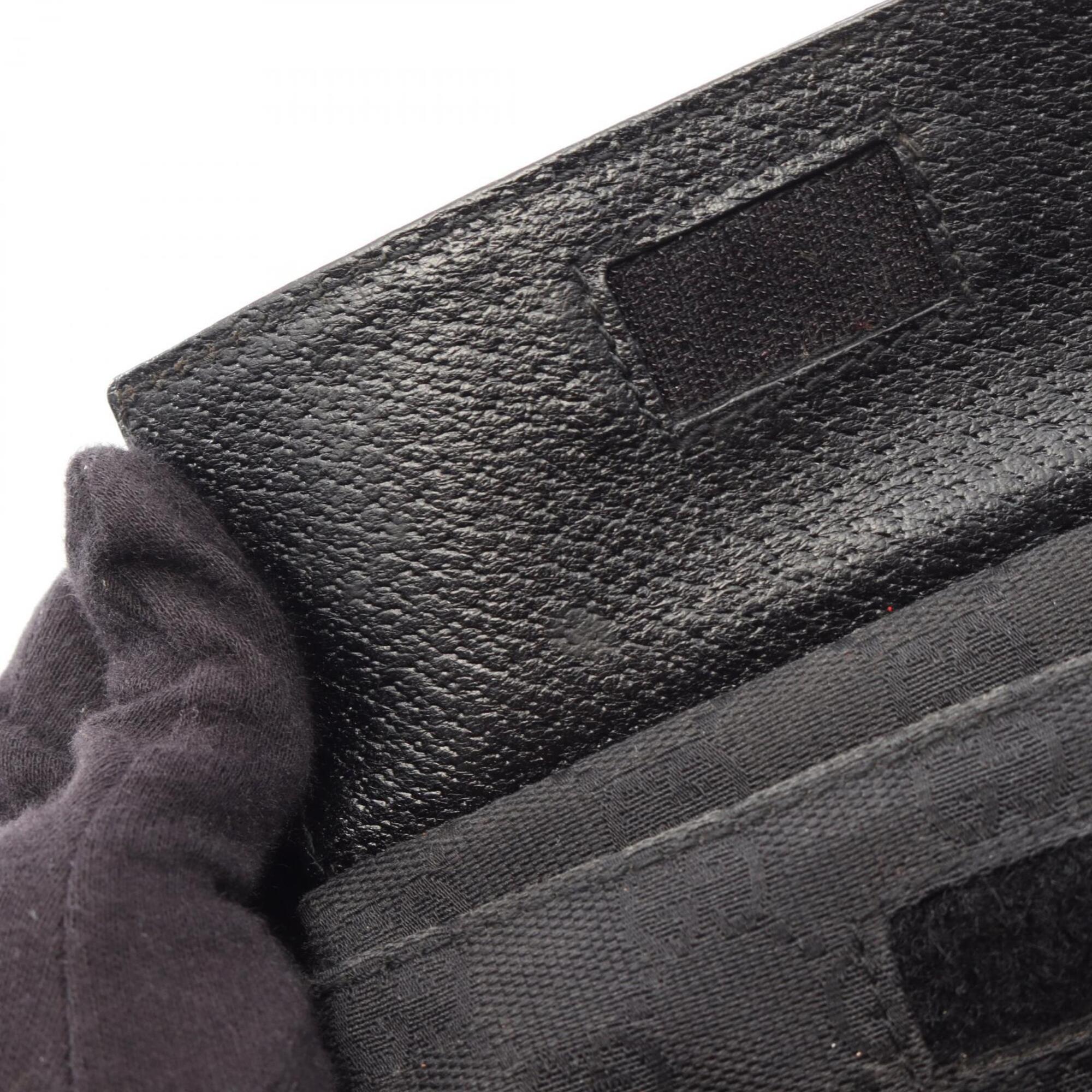 Gucci Black Canvas Leather Fanny Pack Handbag (Pre-Owned)
