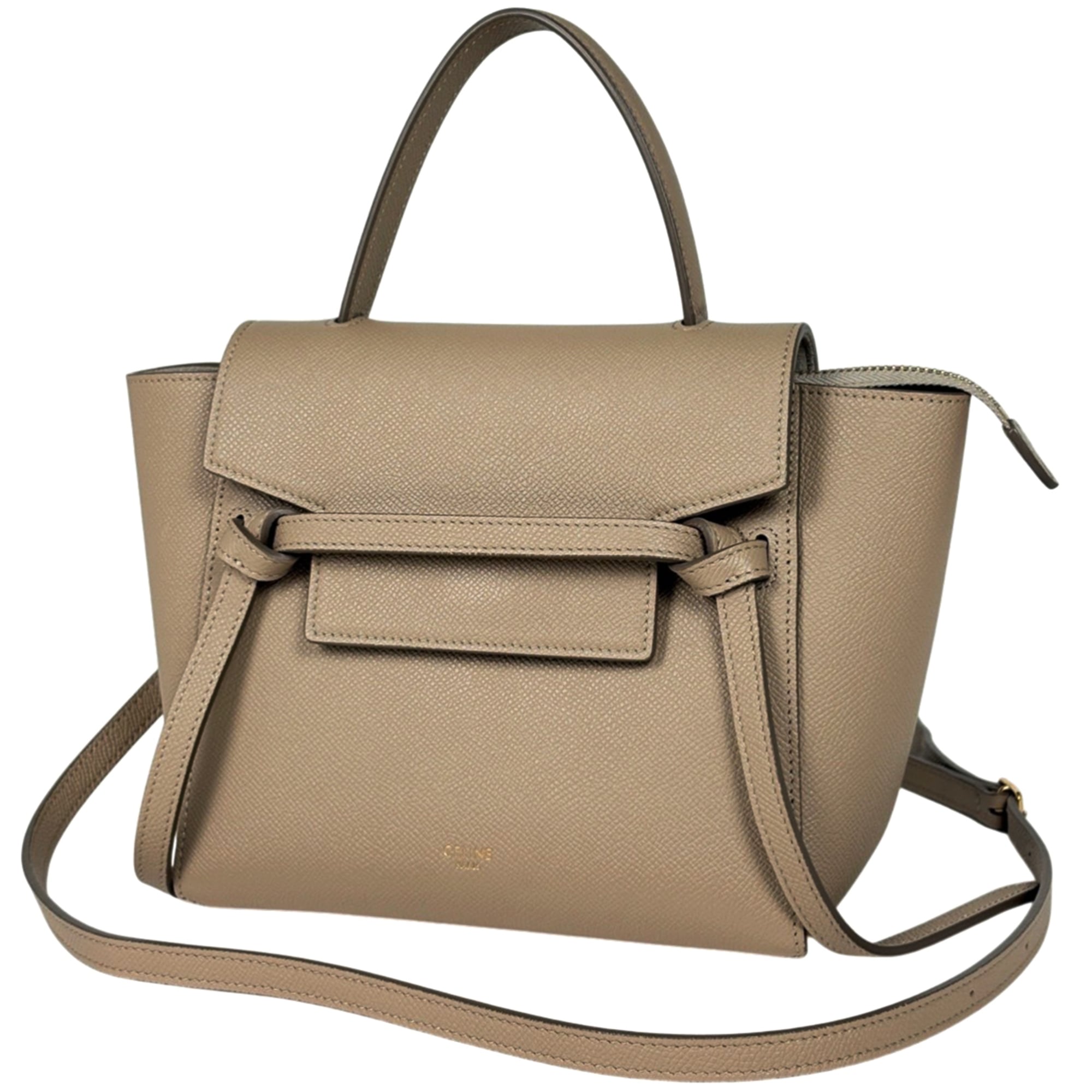 Celine Beige Leather Handbag Shoulder Bag