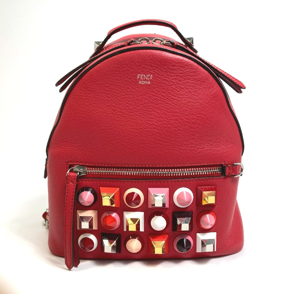 Fendi Red Leather Backpack