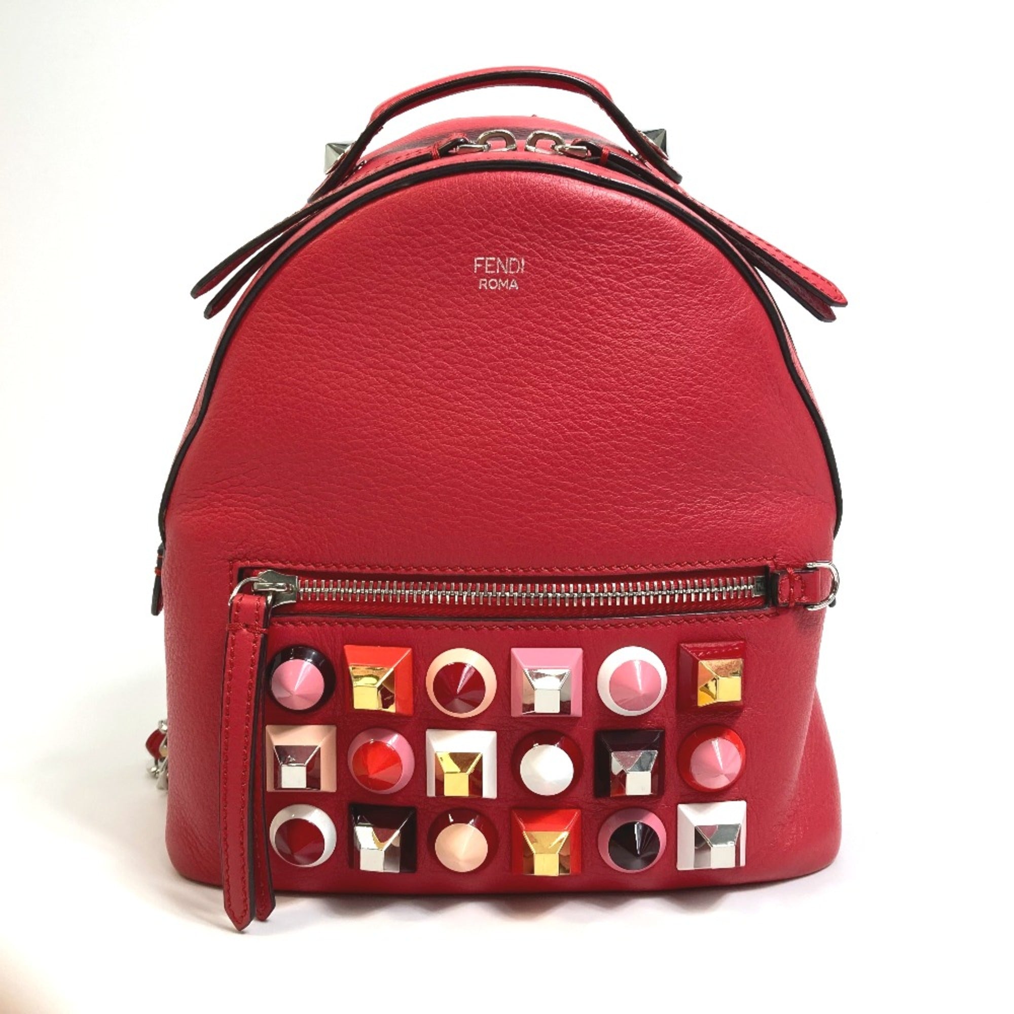 Fendi Red Leather Backpack