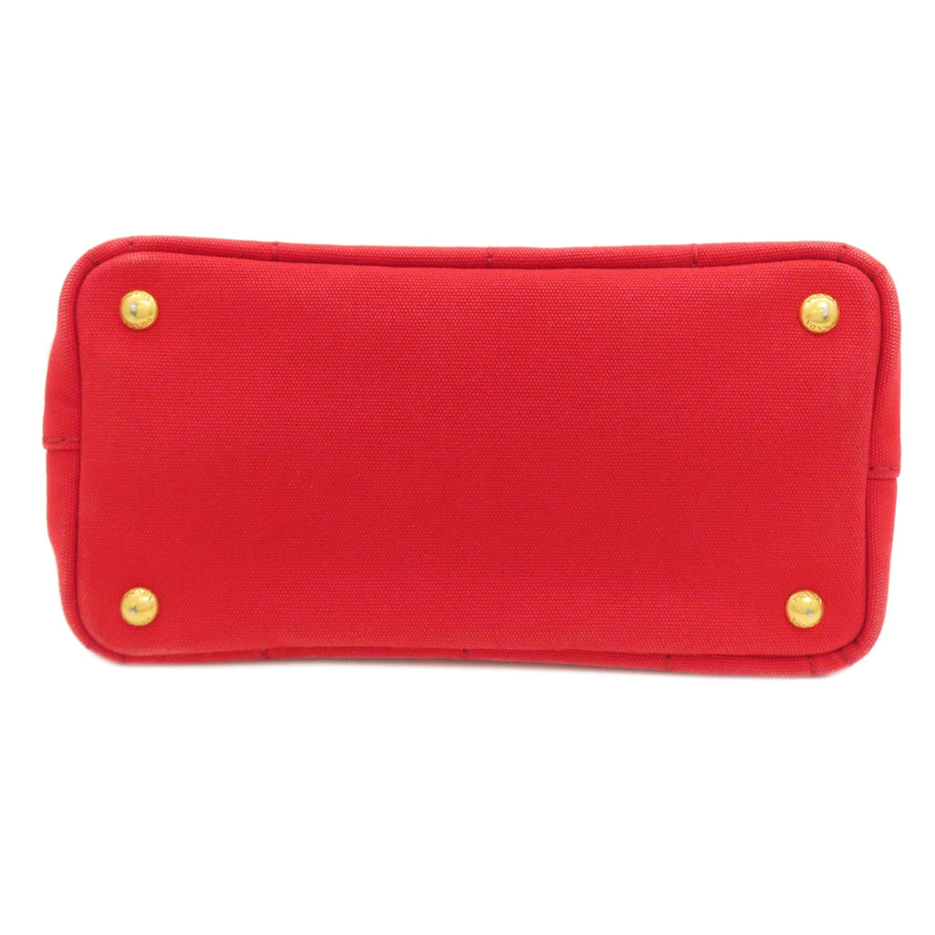 Prada Red Color Canvas Handbag