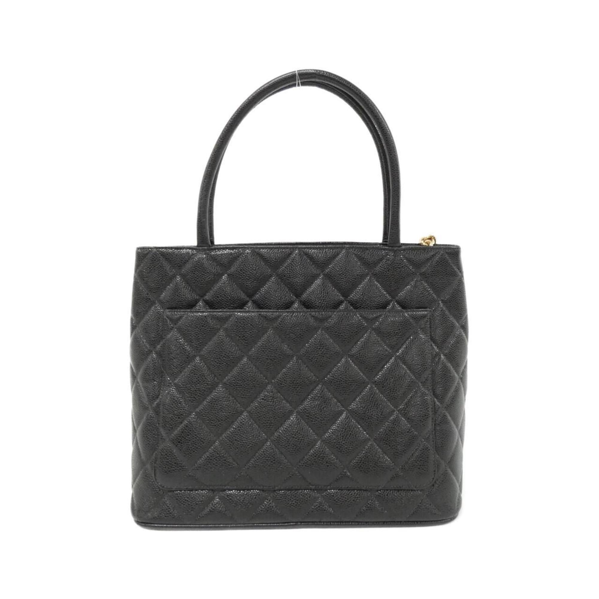 Chanel Black Grained Calfskin Handbag