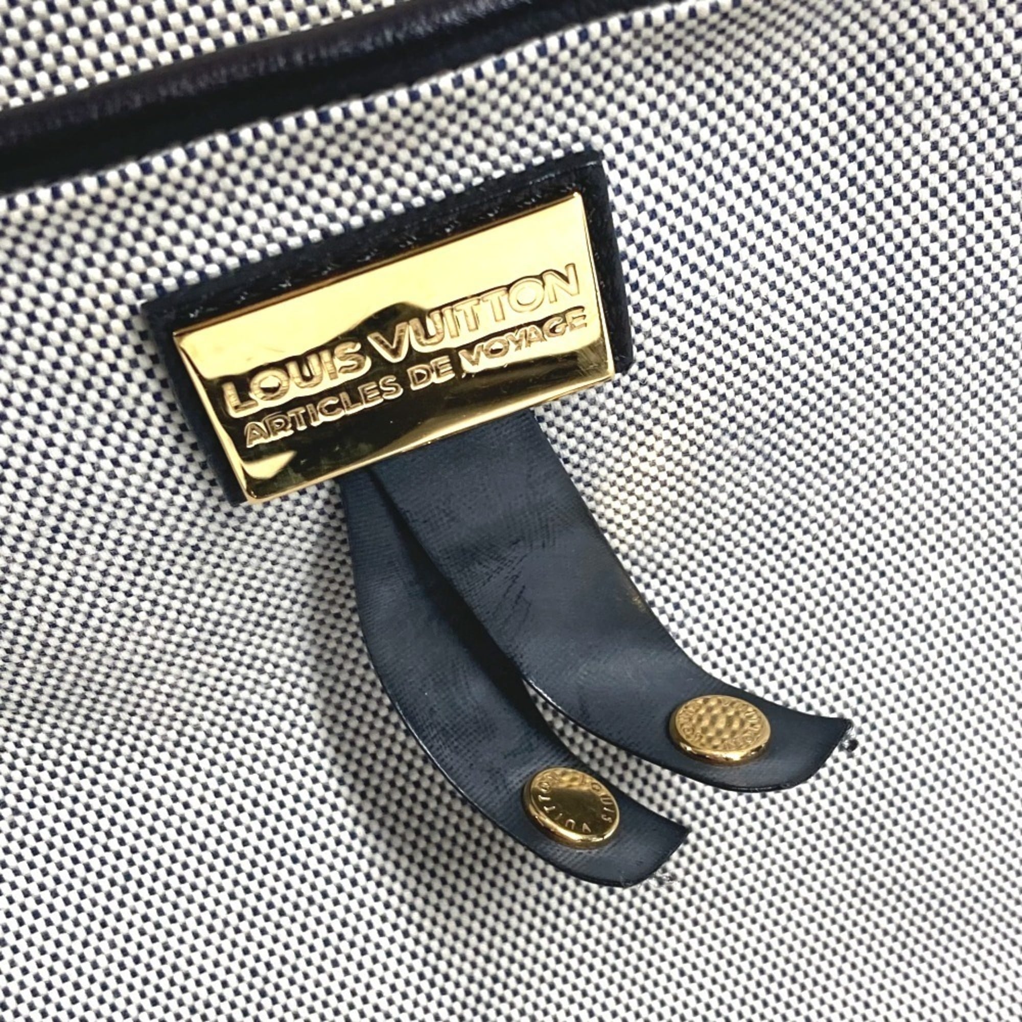Louis Vuitton Black Galle Yellow Leather Canvas Boston Bag Shoulder Bag Tote Bag