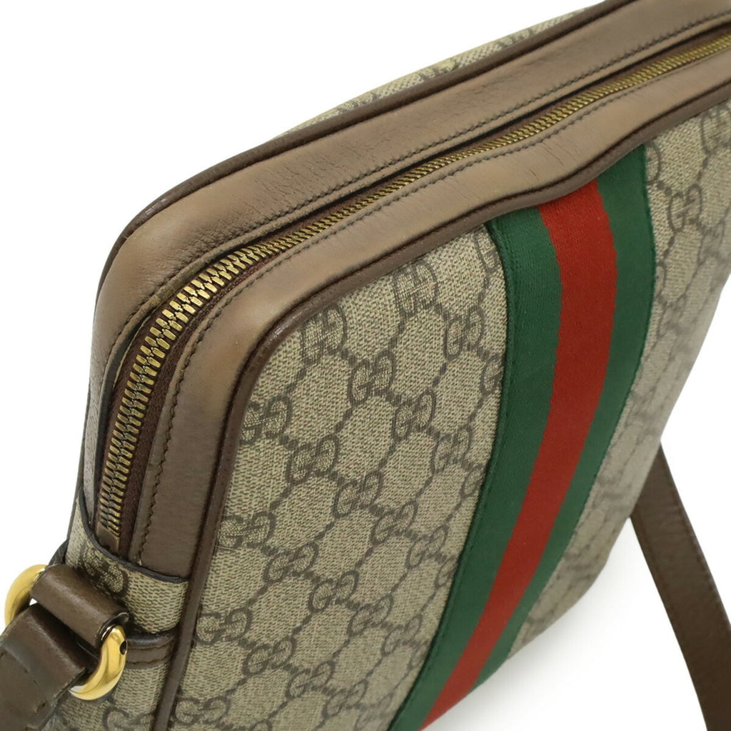 Gucci Beige Brown Green Red Color Yellow Gg Supreme Handbag (Pre-Owned)