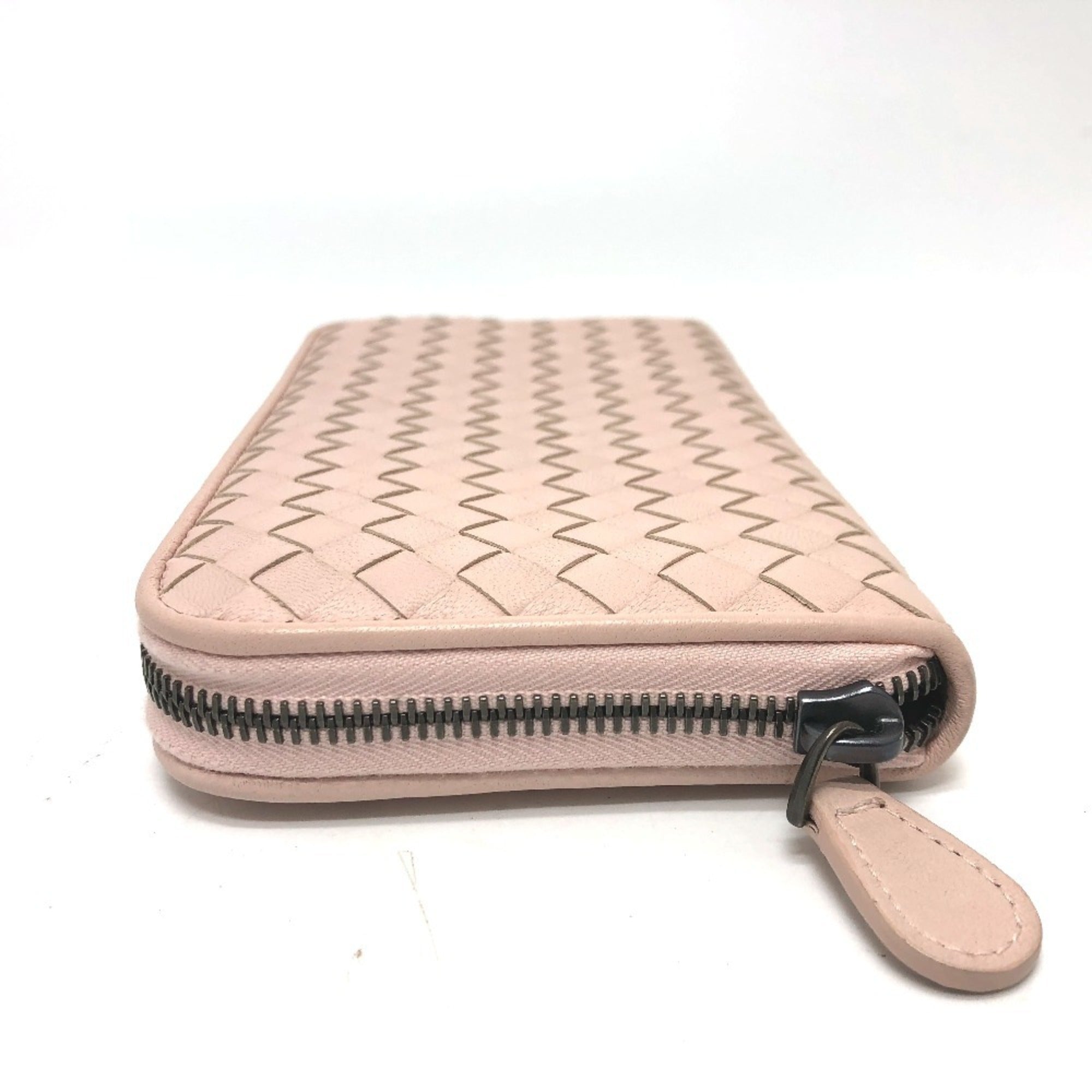 Bottega Veneta Pink Intrecciato Long Wallet (Bi-Fold)