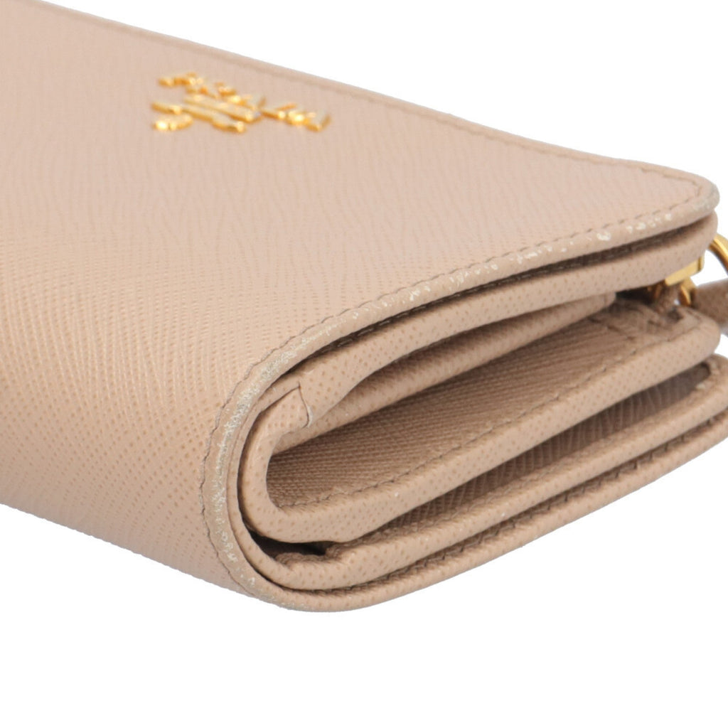 Prada Beige Leather Wallet (Bi-Fold)