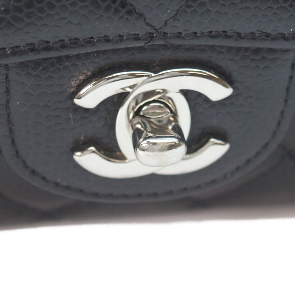 Chanel Matelasse Black Grained Calfskin Shoulder Bag