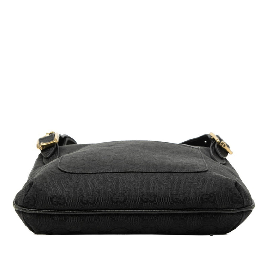 Gucci Black Canvas Leather Shoulder Bag (Pre-Owned)