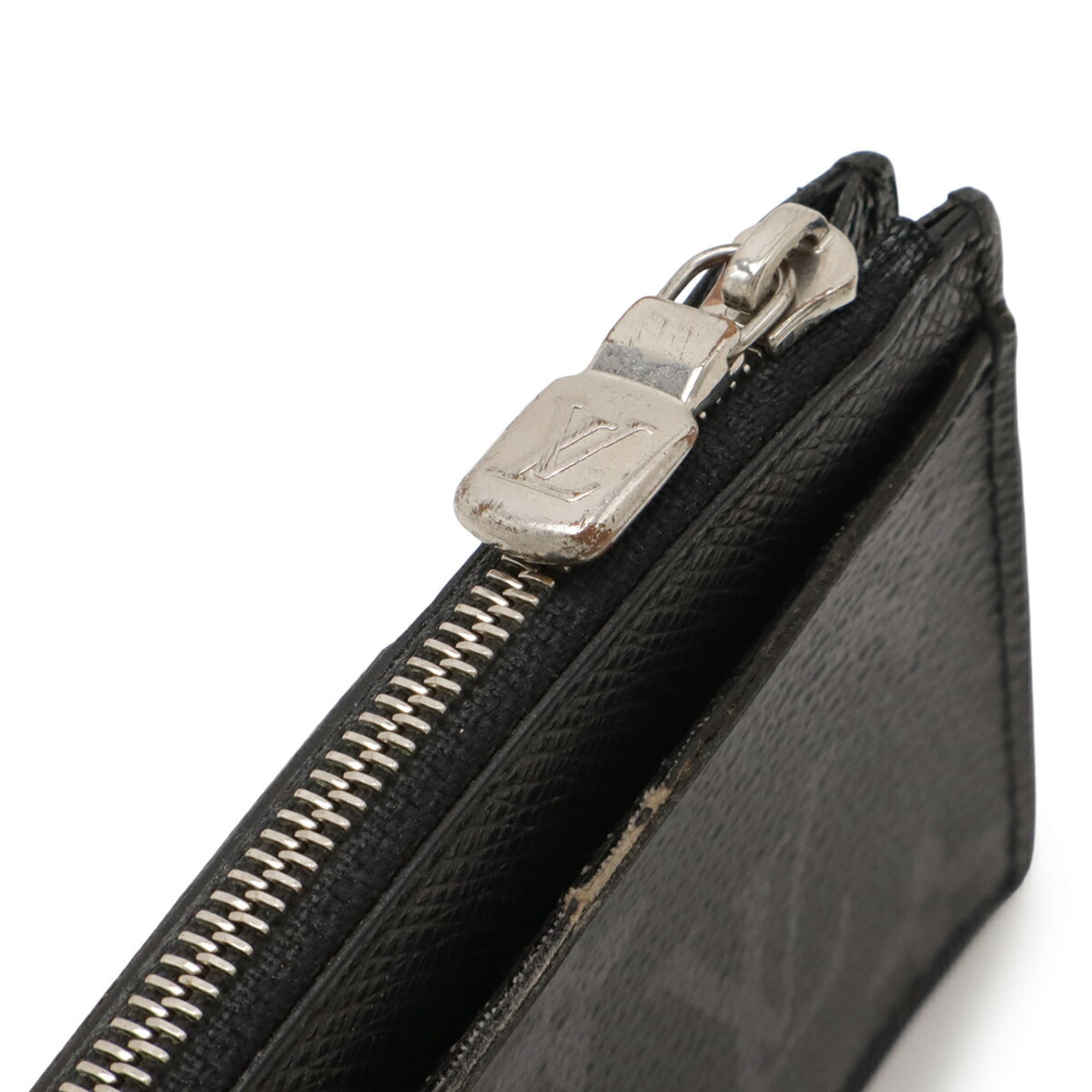 Louis Vuitton Monogram Eclipse Noir Monogram Eclipse Pvc Taiga Leather Leather Coin Purse/Coin Case