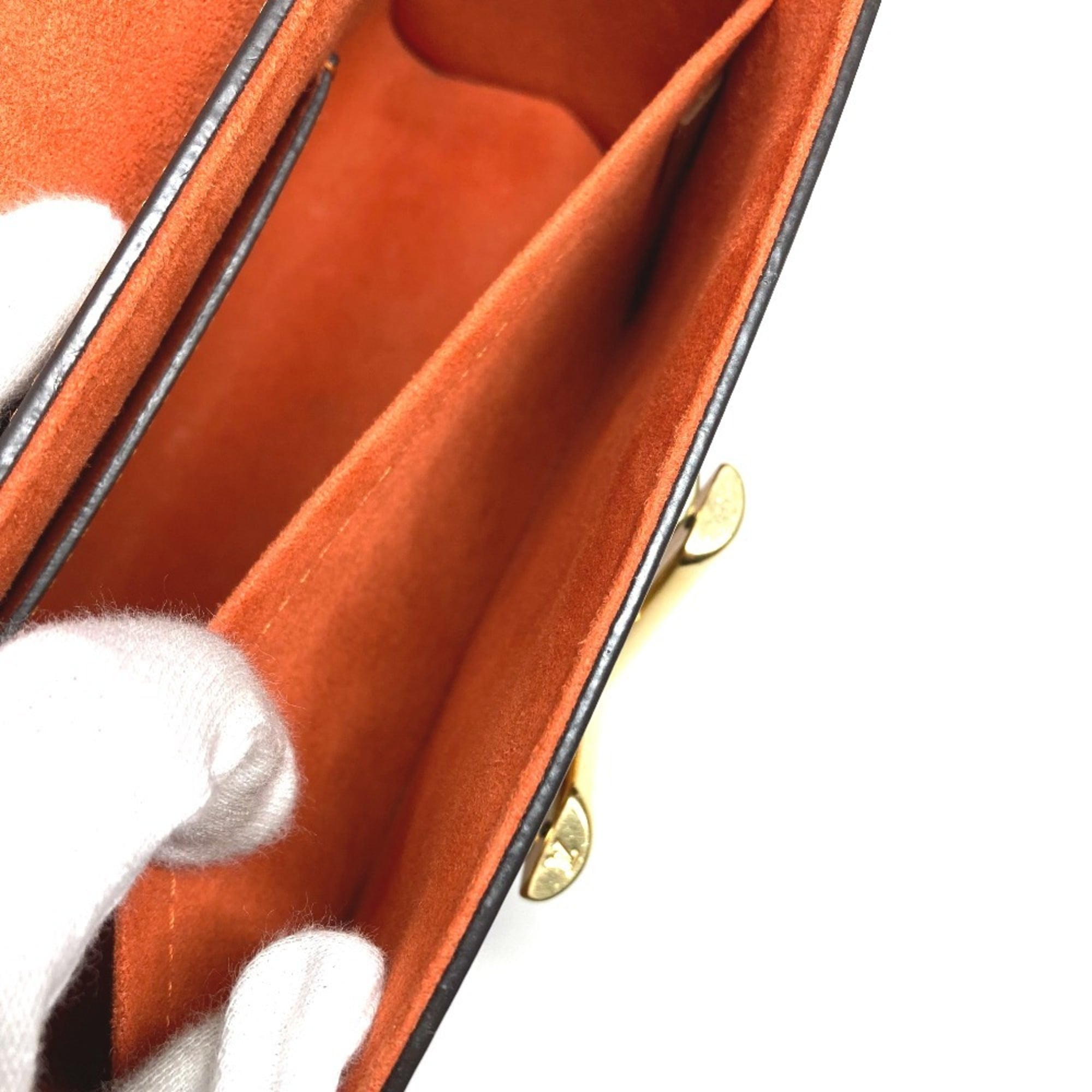 Louis Vuitton Brown Orange Monogram Leather Shoulder Bag