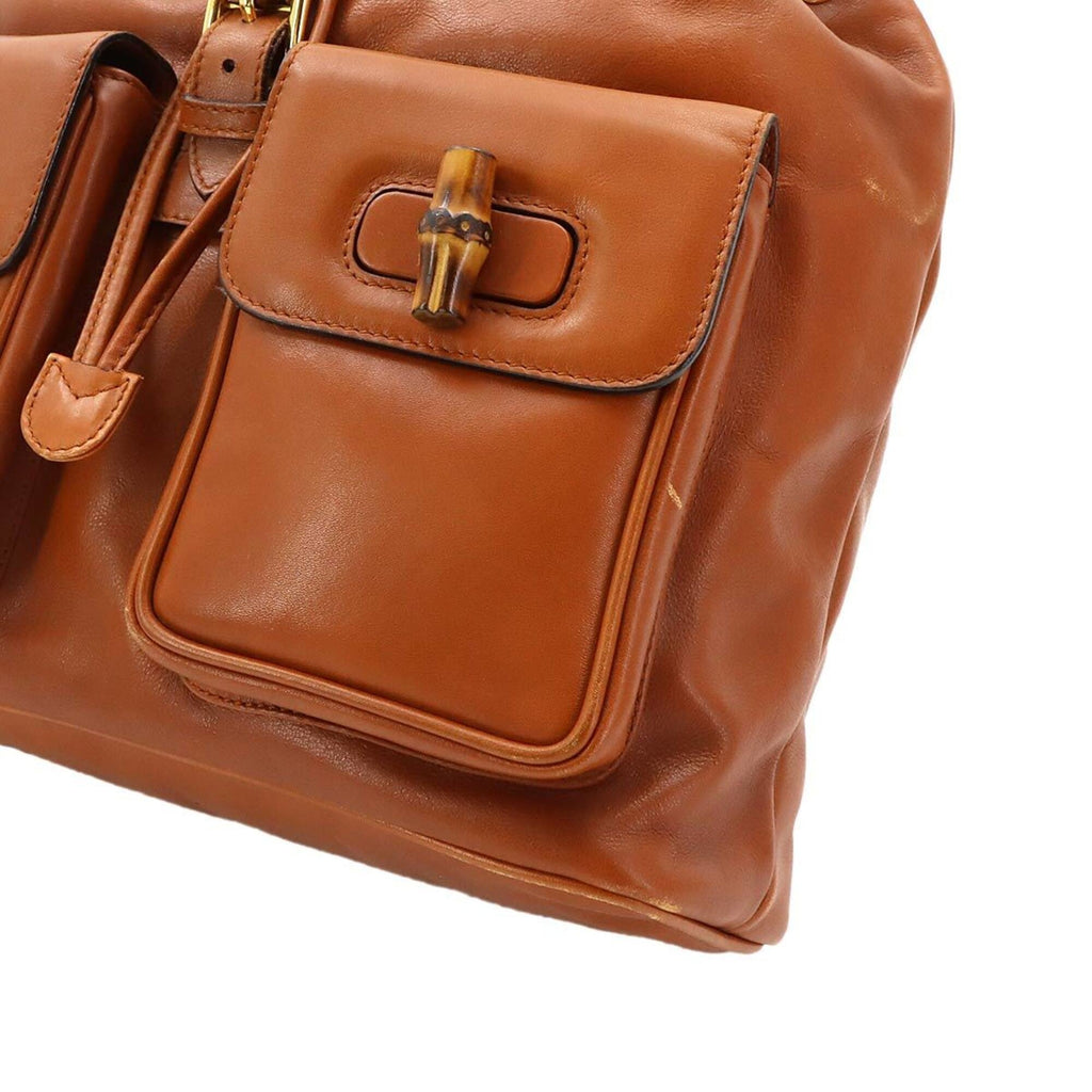 Gucci Brown Leather Backpack (Pre-Owned)