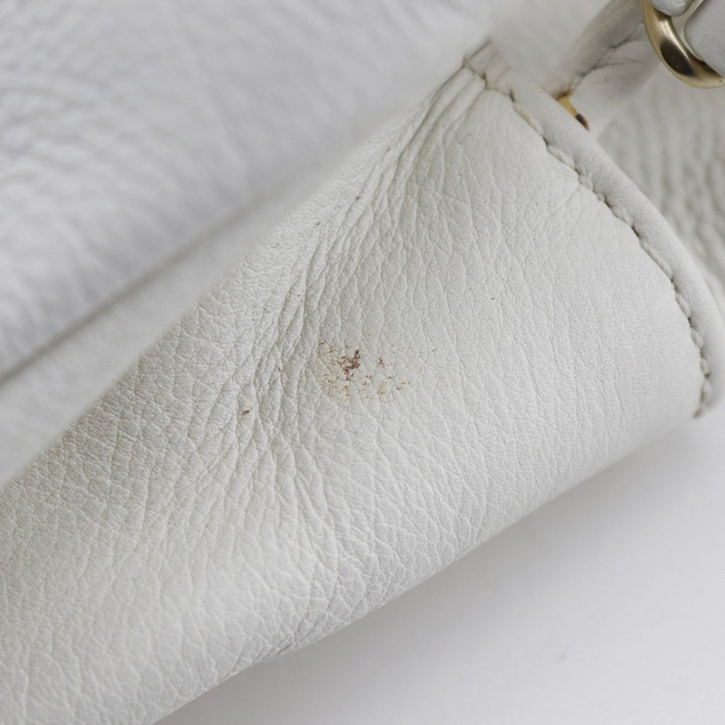 Chanel White Leather Shoulder Bag