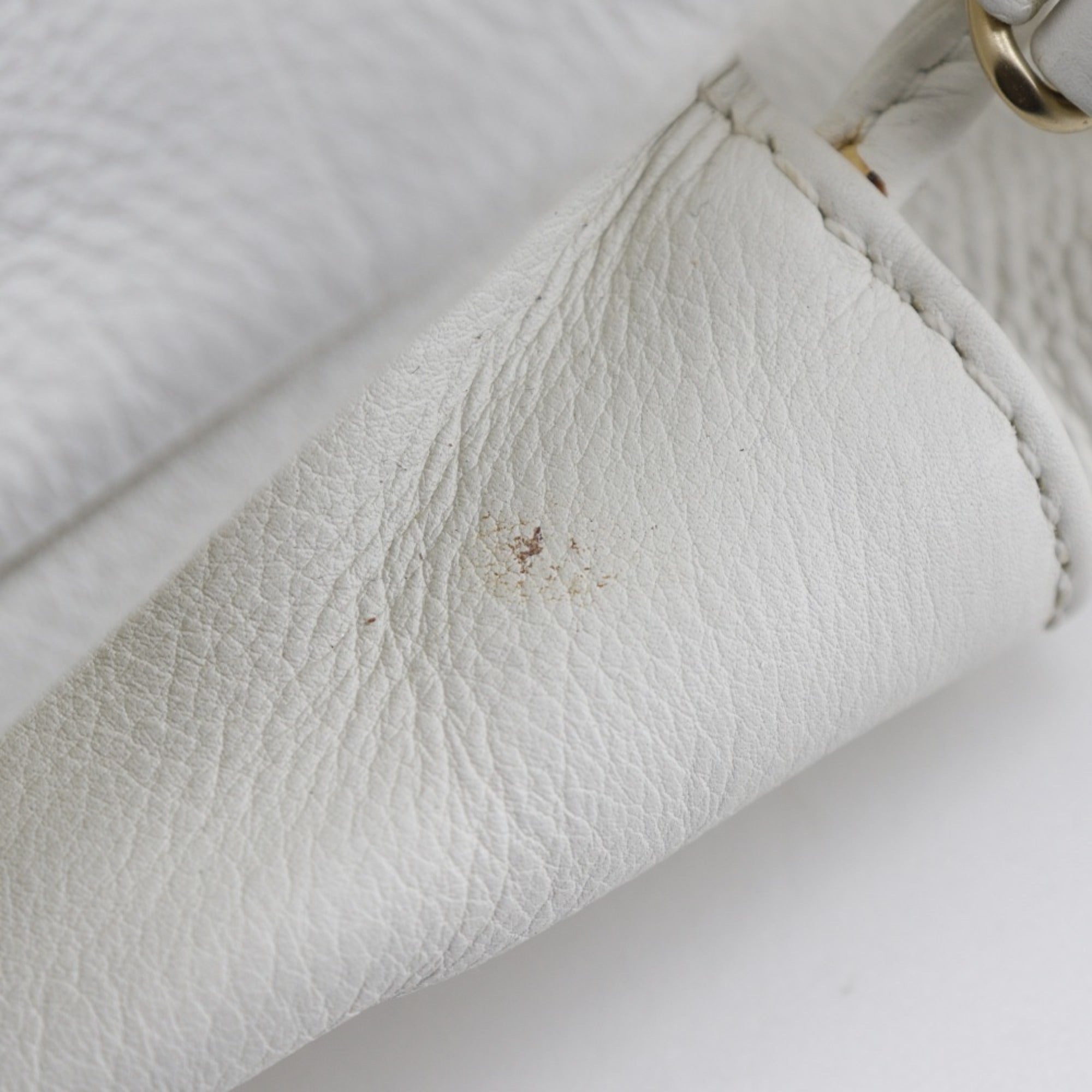 Chanel White Leather Shoulder Bag