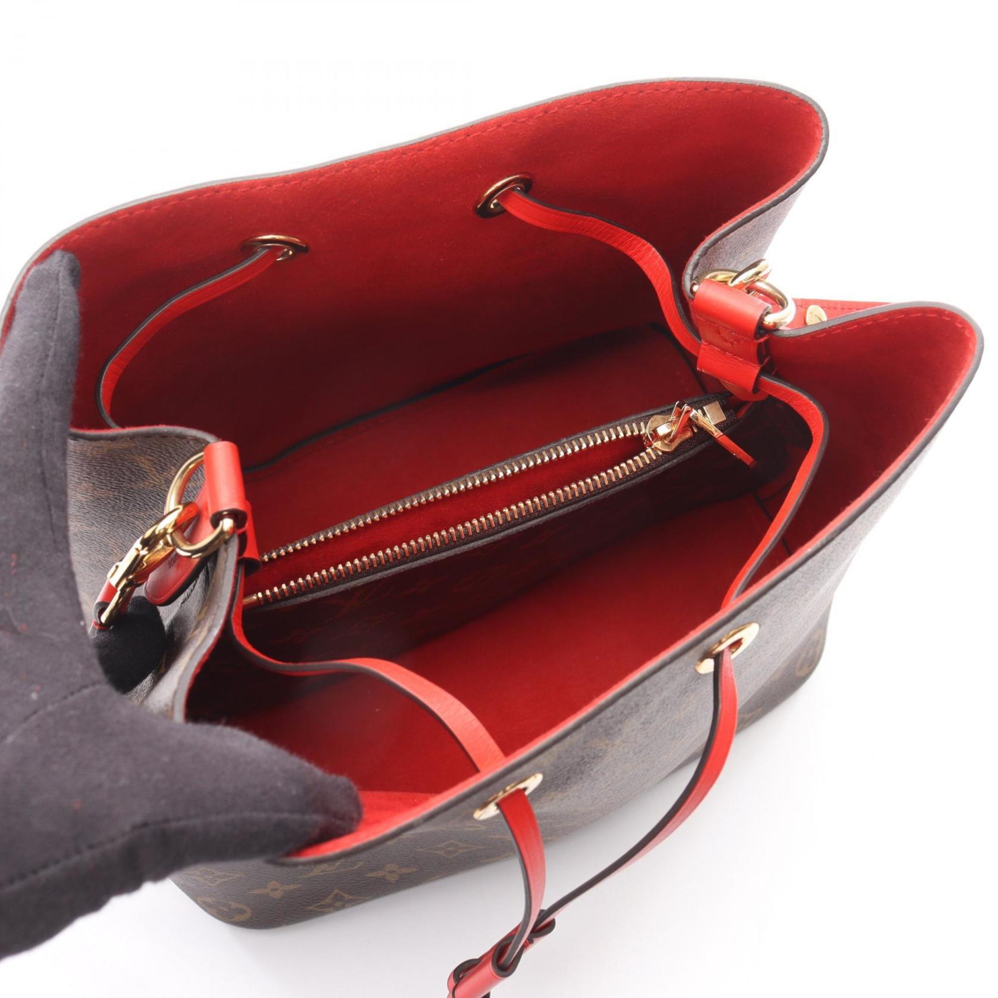 Louis Vuitton Brown Coquelicots Monogram Red Color Coated Canvas Leather Shoulder Bag