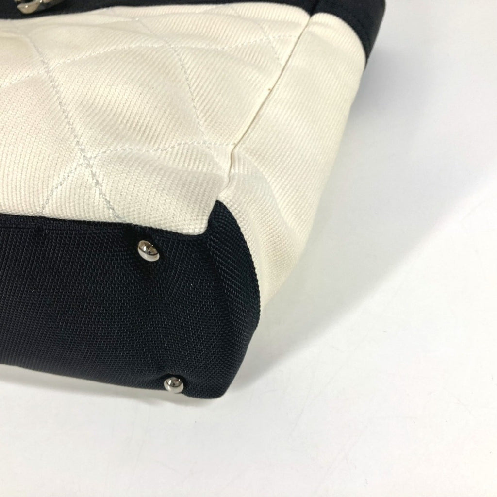 Chanel Black White Canvas Shoulder Bag Tote Bag
