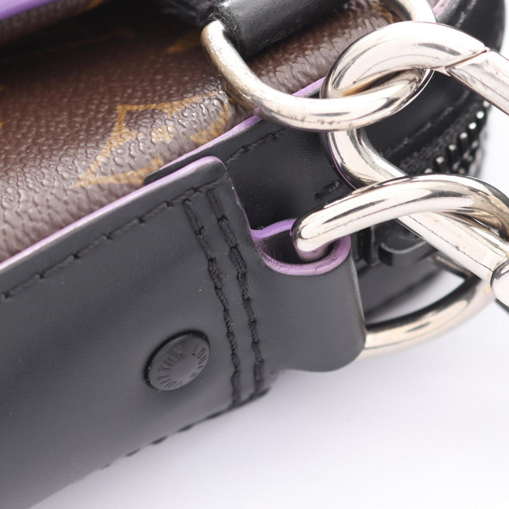 Louis Vuitton Black Brown Monogram Macassar Purple Coated Canvas Shoulder Bag