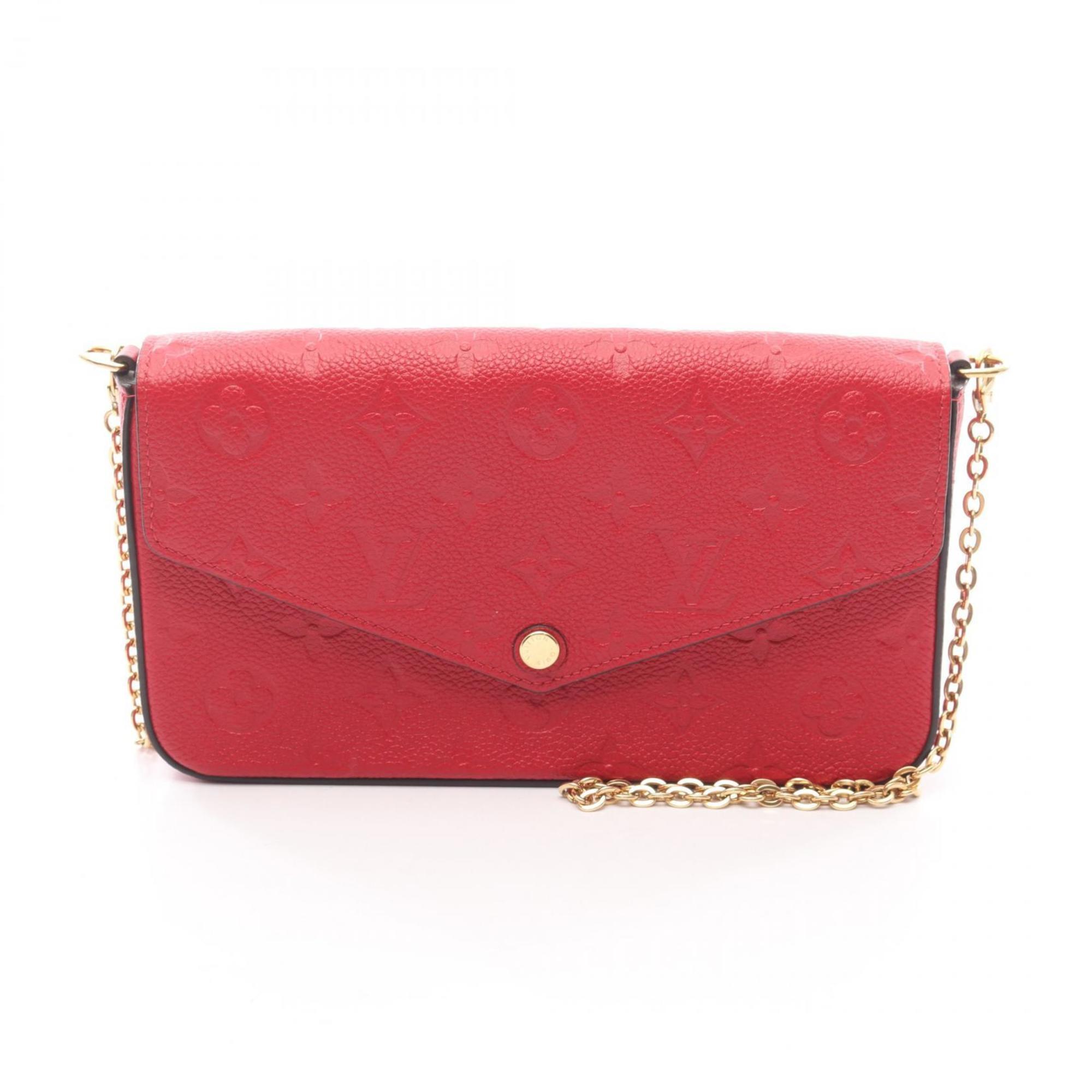 Louis Vuitton Red Color Sacrlet Monogram Empreinte Pochette Shoulder Bag