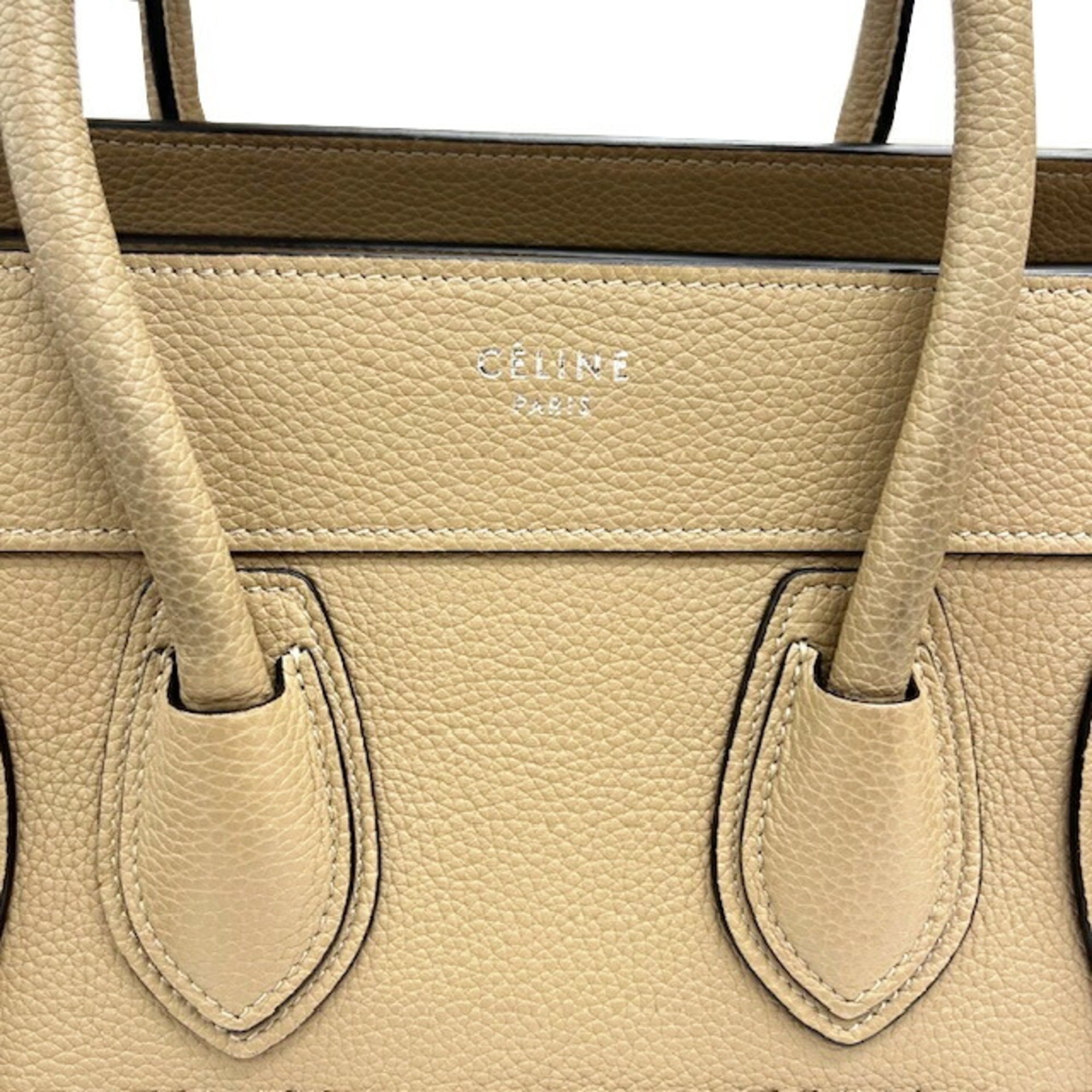 Celine Grayish Leather Handbag Tote Bag