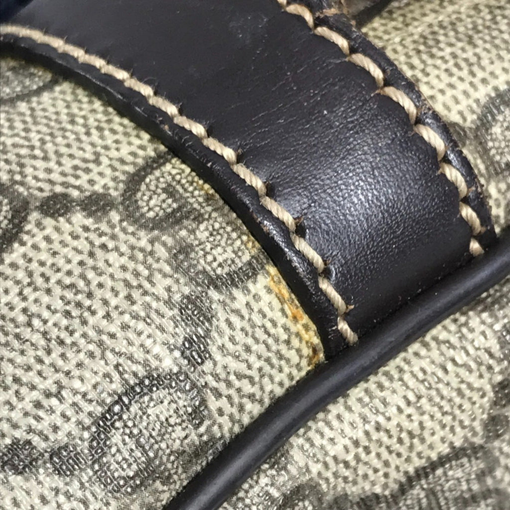 Gucci Beige Dark Brown Gg Supreme Canvas Leather Pochette Shoulder Bag (Pre-Owned)