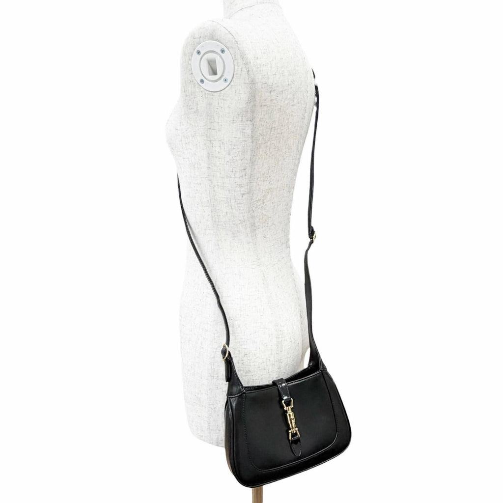Gucci Black Leather Handbag Shoulder Bag (Pre-Owned)