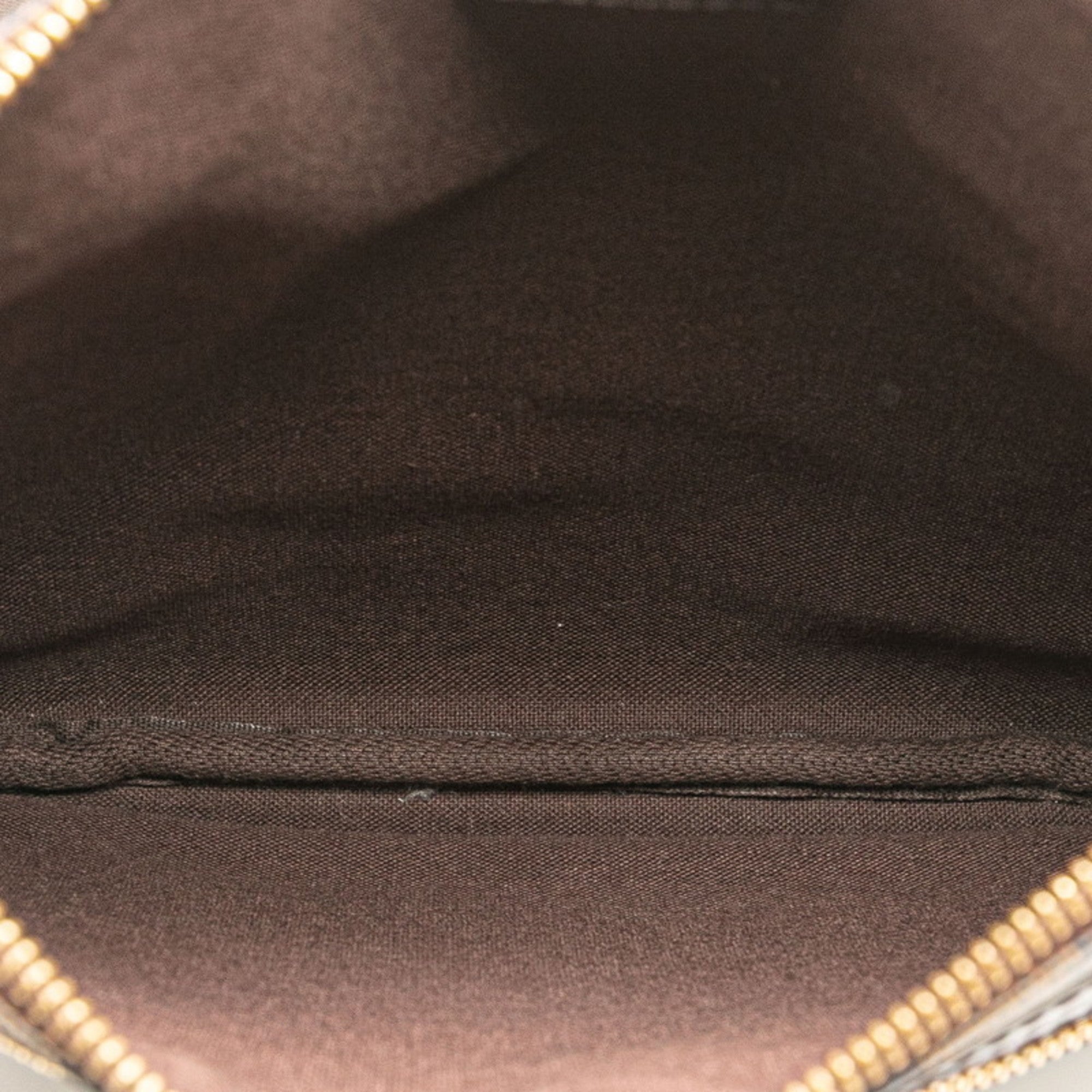 Louis Vuitton Damier Brown Damier Canvas Pvc Leather Pochette Shoulder Bag