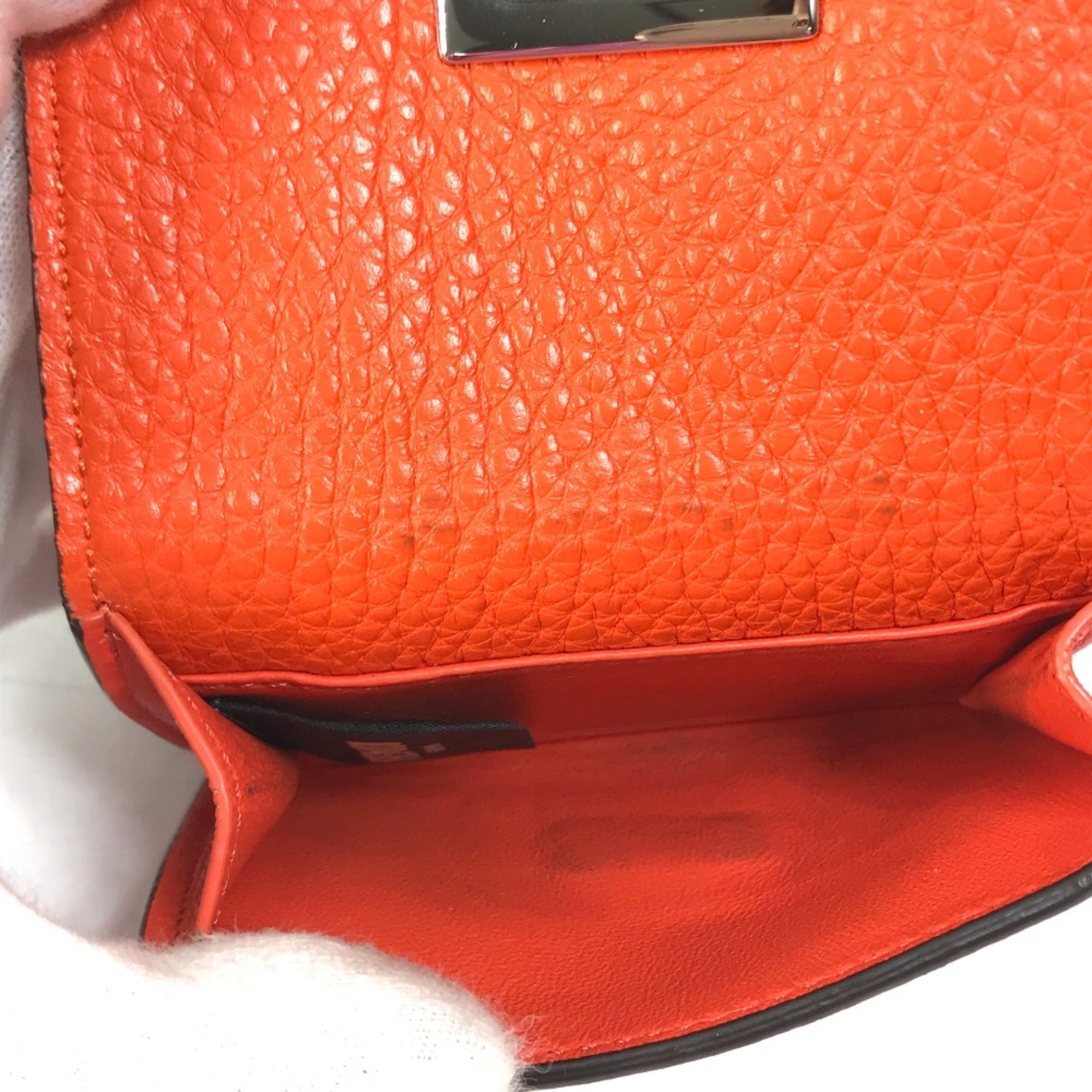 Fendi Orange Leather Wallet (Tri-Fold)