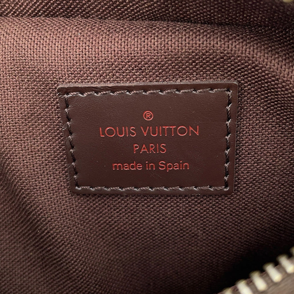 Louis Vuitton Damier Brown Damier Canvas Ebene Red Color Shoulder Bag Sling Bag