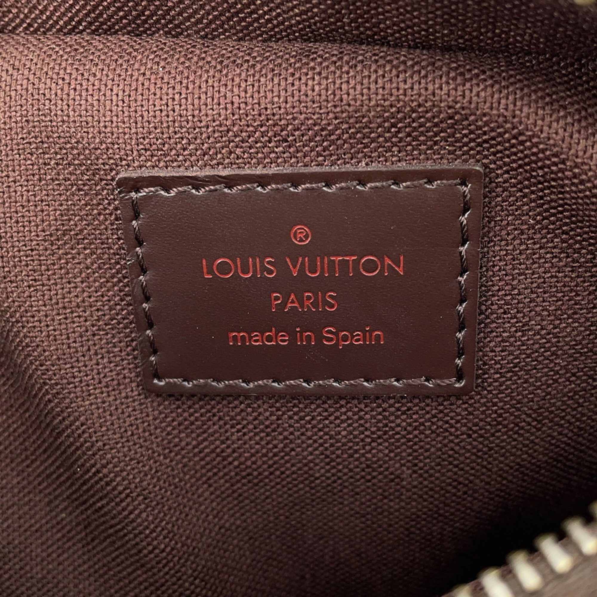 Louis Vuitton Damier Brown Damier Canvas Ebene Red Color Shoulder Bag Sling Bag