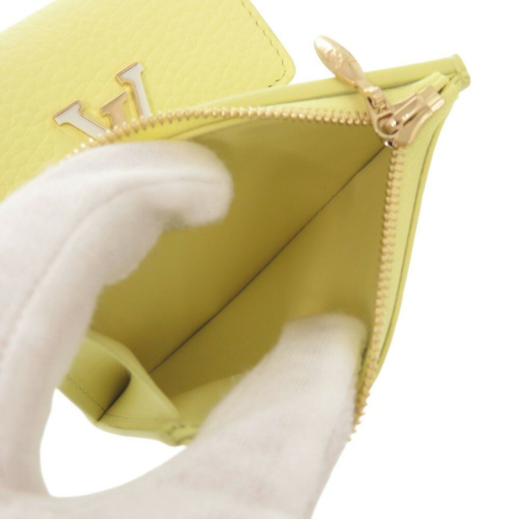 Louis Vuitton Yellow Leather Wallet (Tri-Fold)