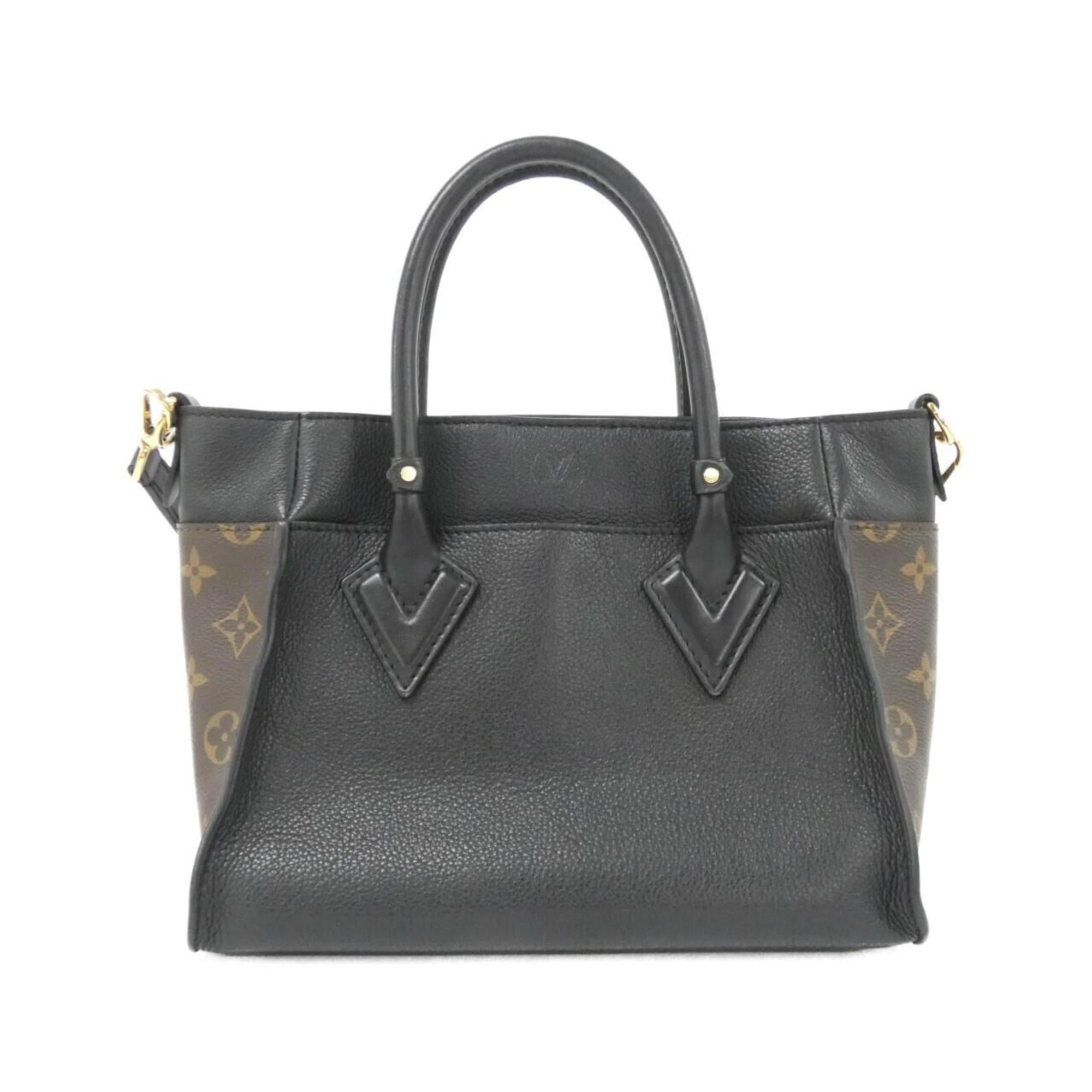 Louis Vuitton Black Coated Canvas Leather Handbag