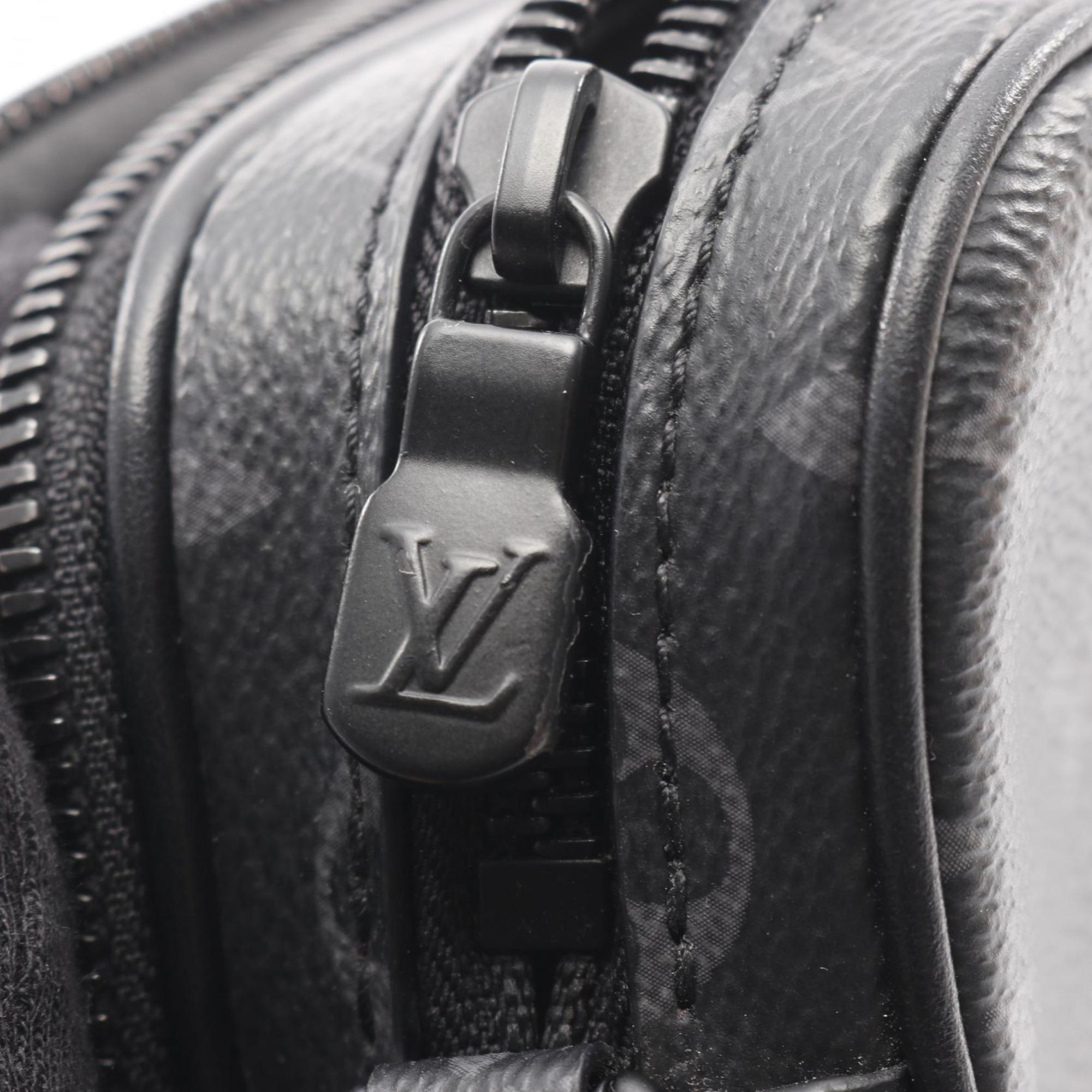 Louis Vuitton Black Coated Canvas Shoulder Bag