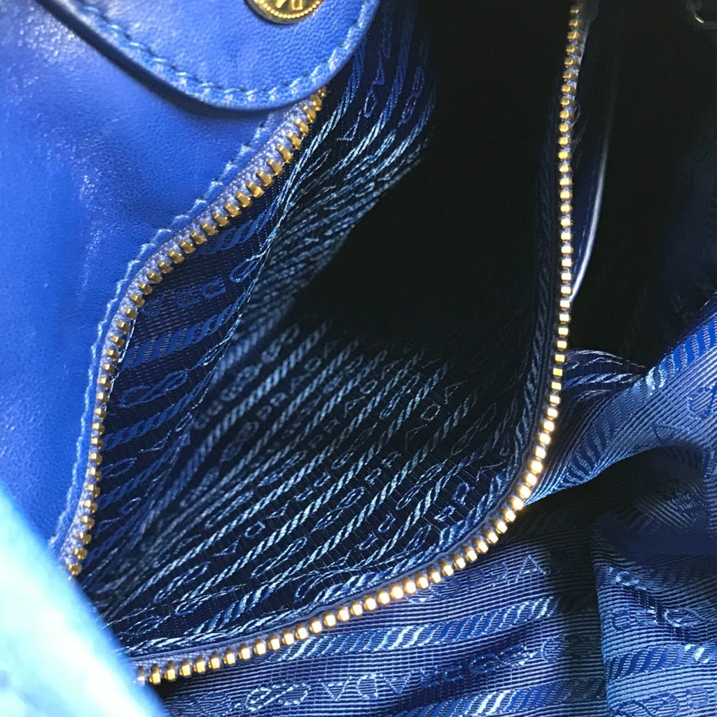 Prada Blue Leather Handbag
